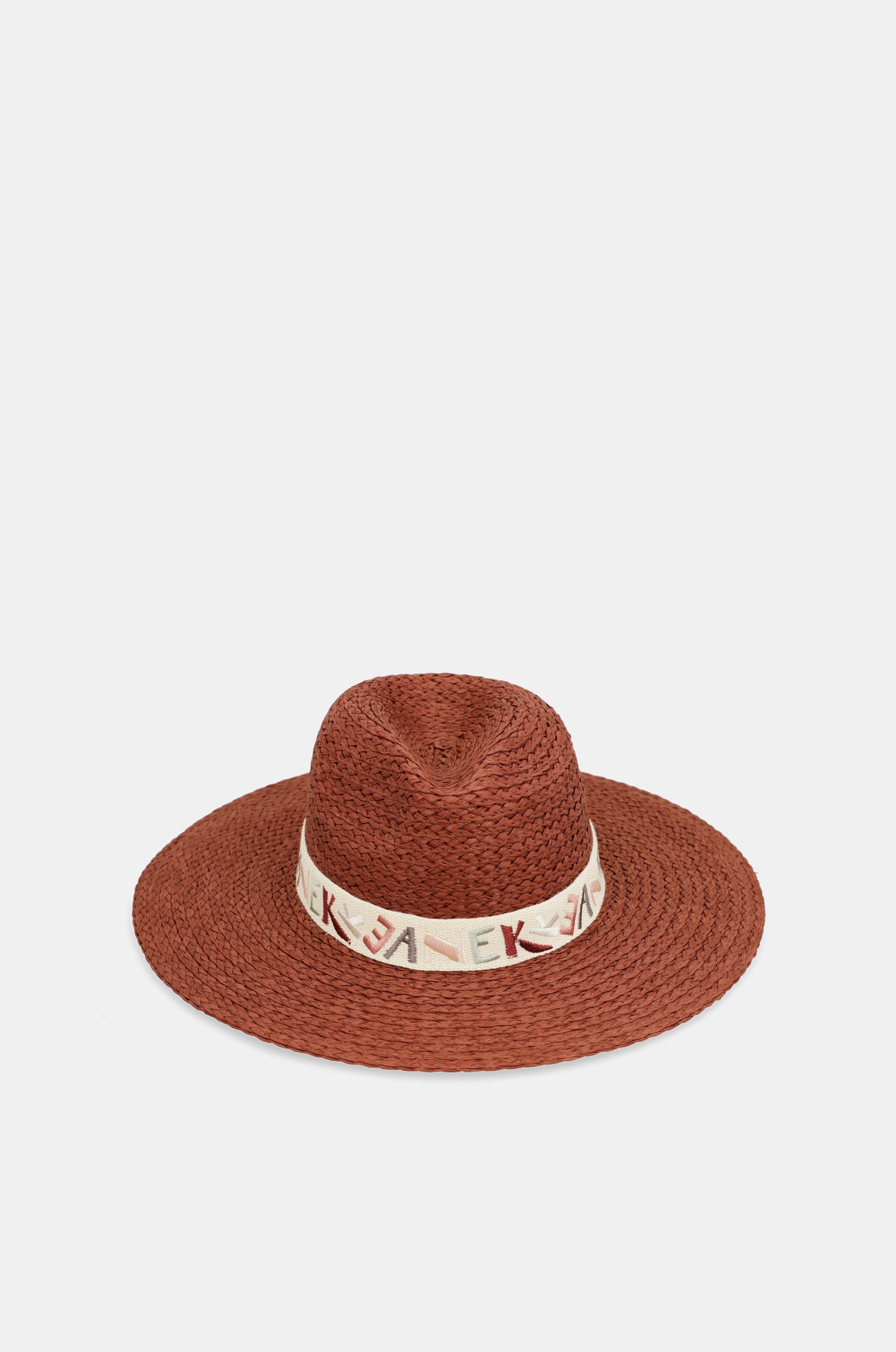Cappello in rafia di terracotta