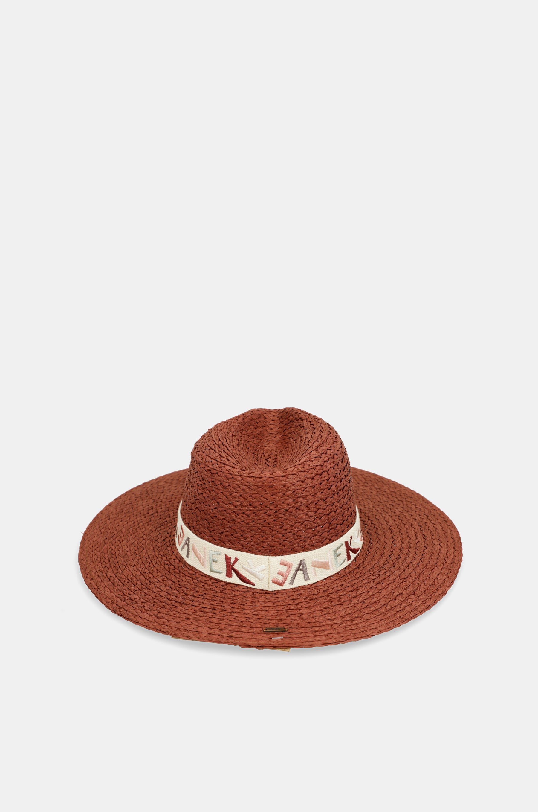 Cappello in rafia di terracotta