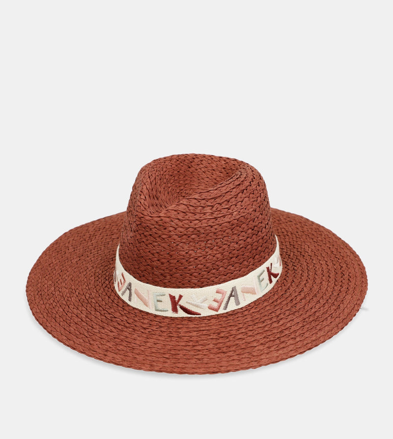 Cappello in rafia di terracotta