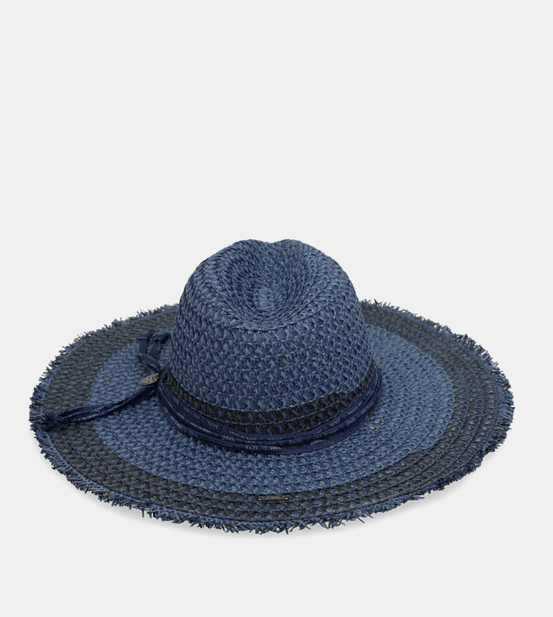 Cappello in rafia bicolore