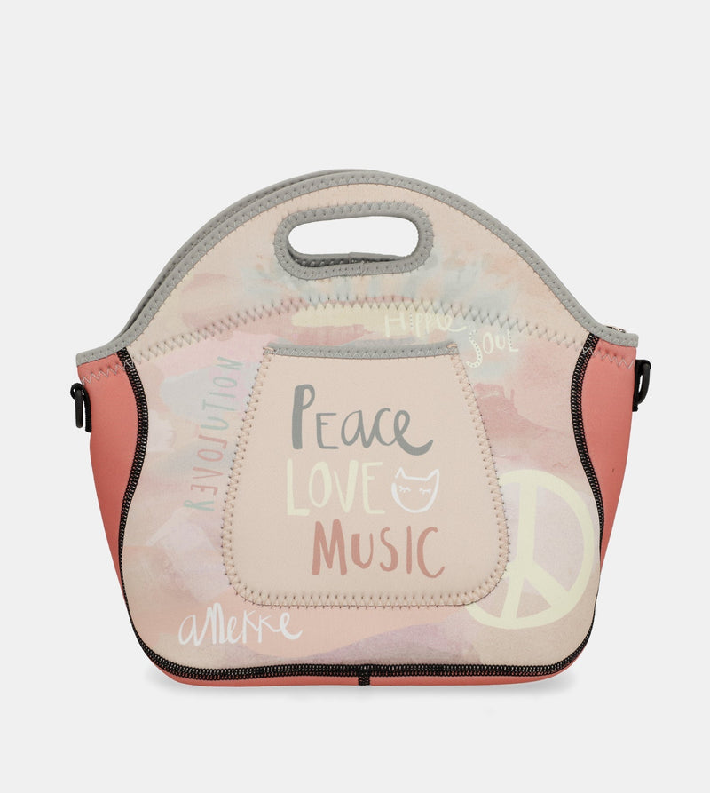 Borsa per il pranzo in neoprene Peace &amp; Love