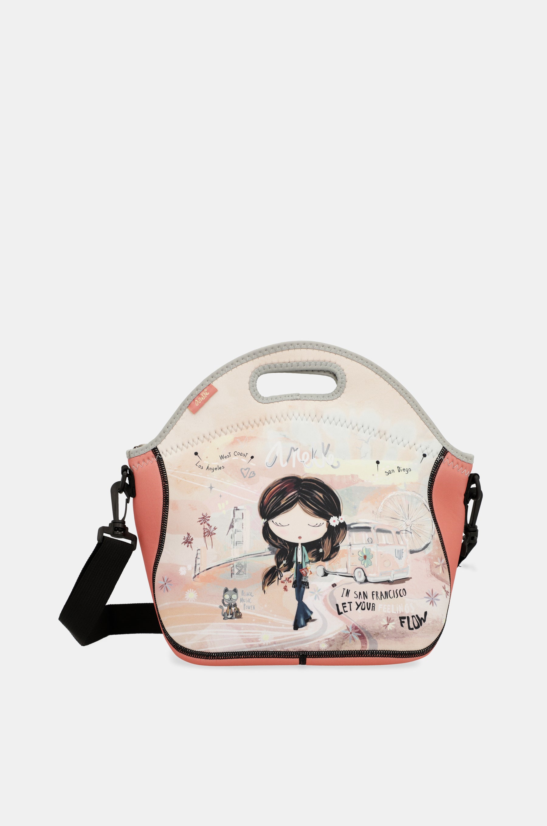 Borsa per il pranzo in neoprene Peace &amp; Love