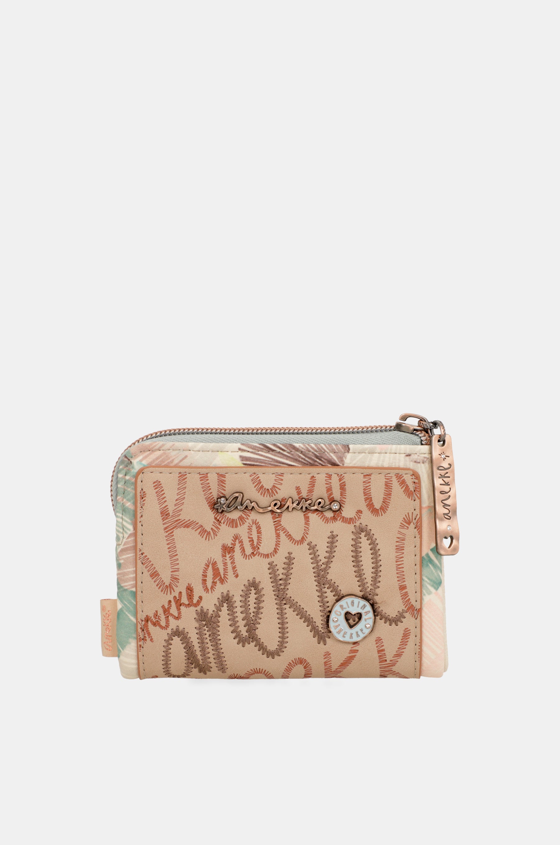 Portafoglio Piccolo Anekke Kyomu Con Protezione RFID, Due Scomparti, 10x9x2 Cm