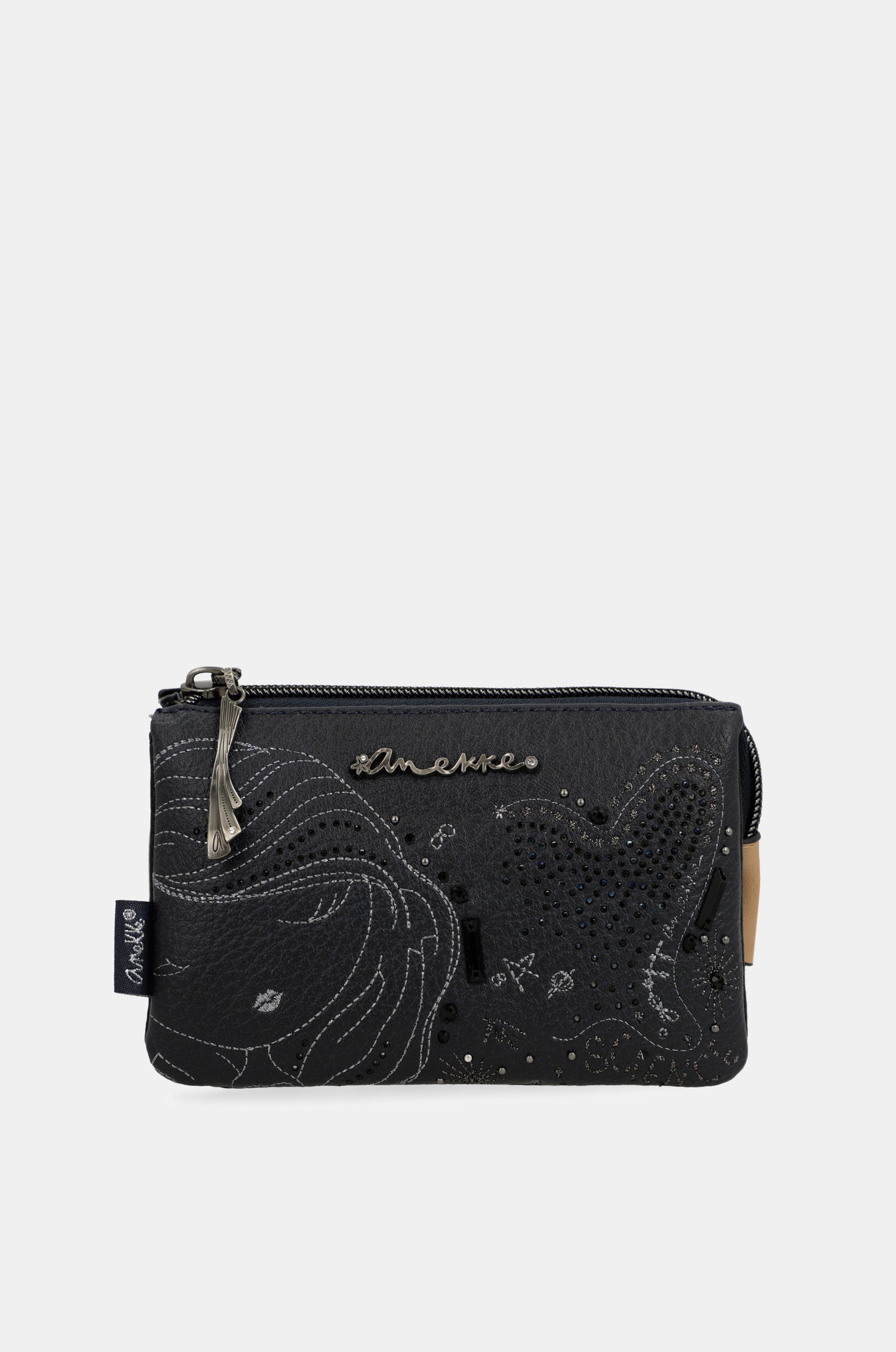 Portamonete triplo blu navy Studio