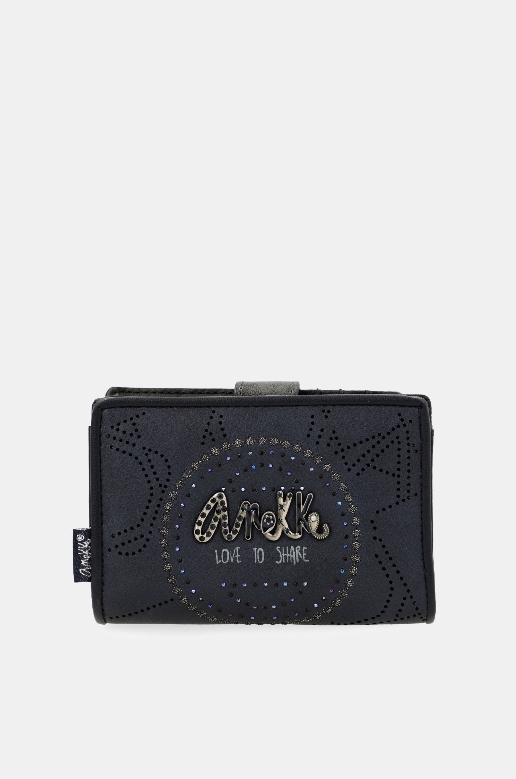 Portafoglio RFID piccolo blu navy Studio
