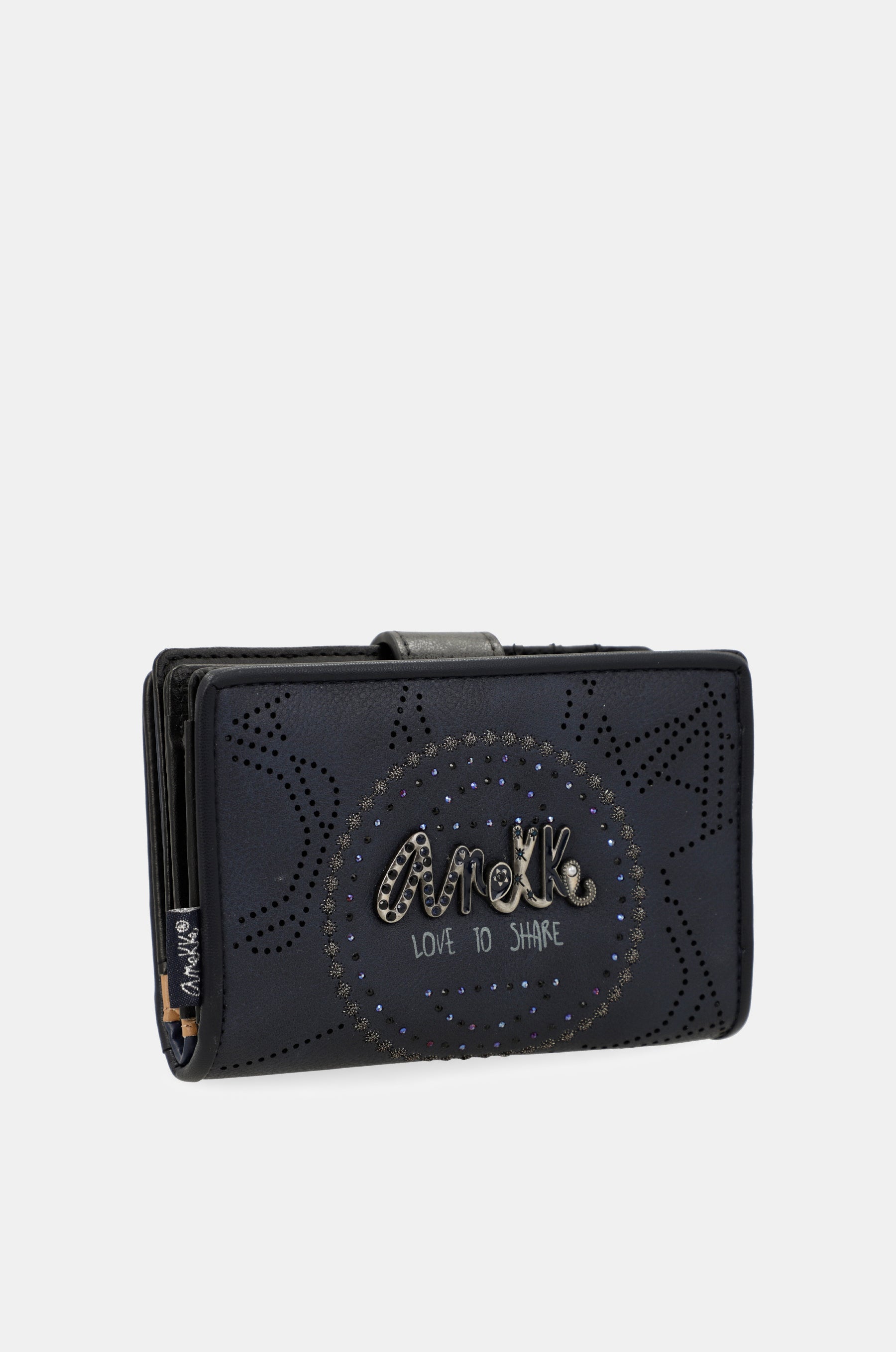 Portafoglio RFID piccolo blu navy Studio