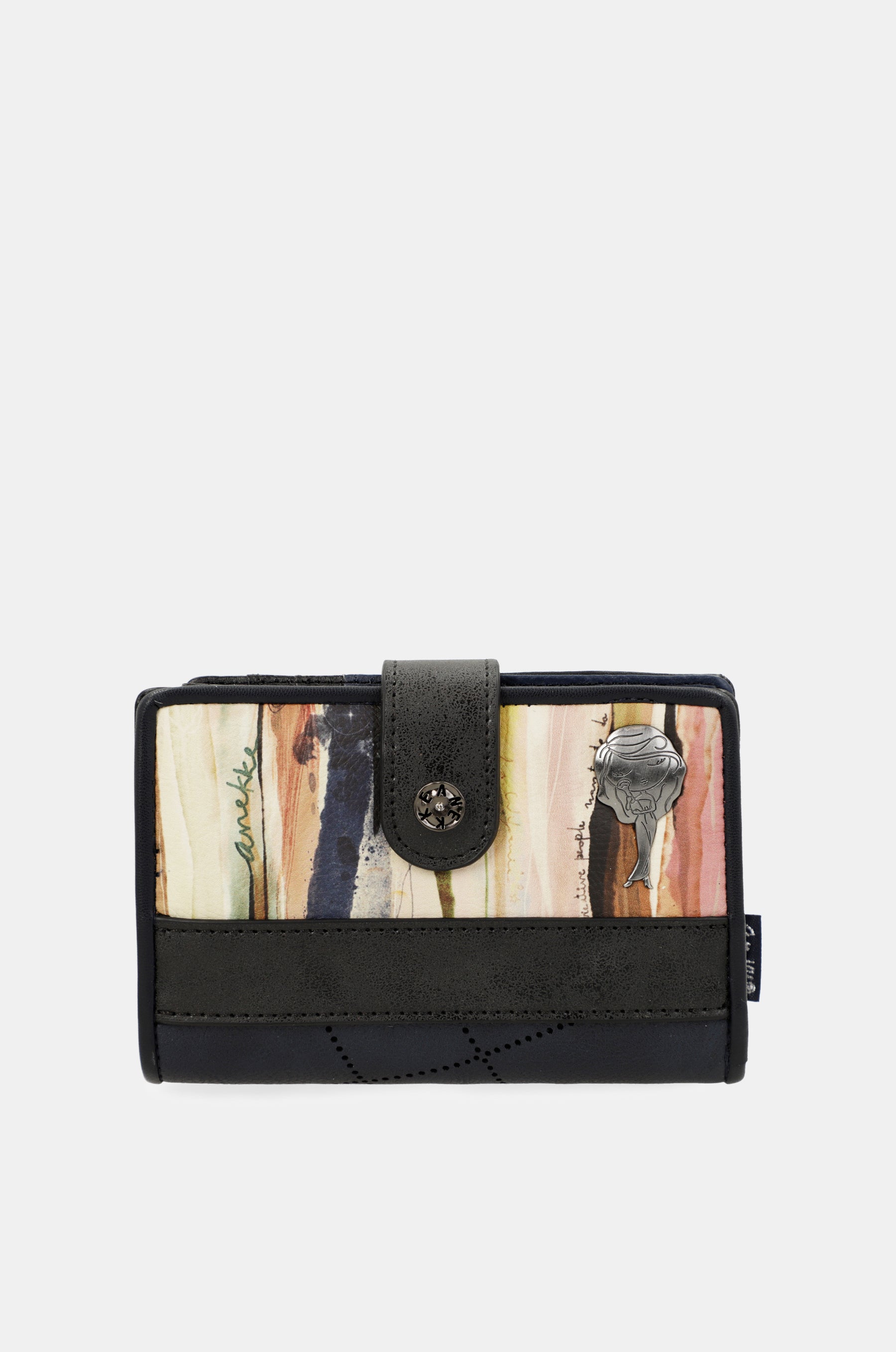 Portafoglio RFID piccolo blu navy Studio