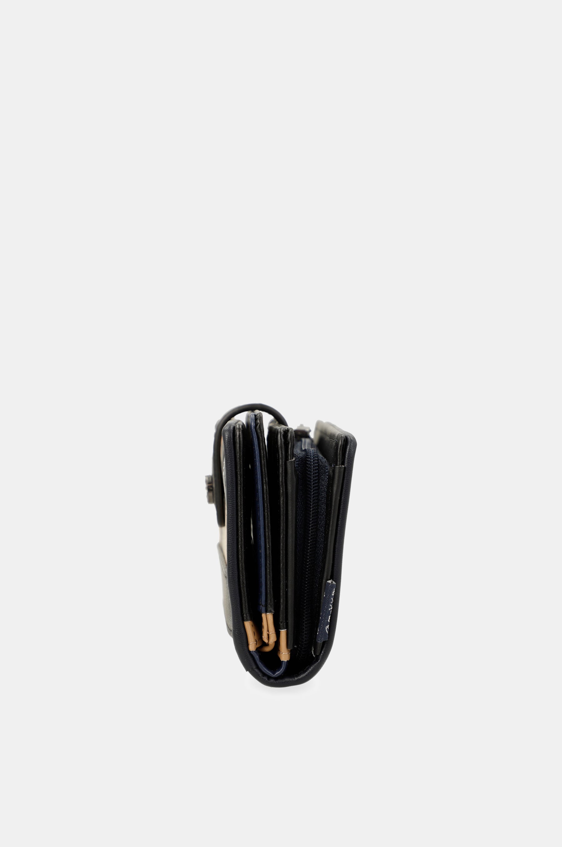 Portafoglio RFID piccolo blu navy Studio