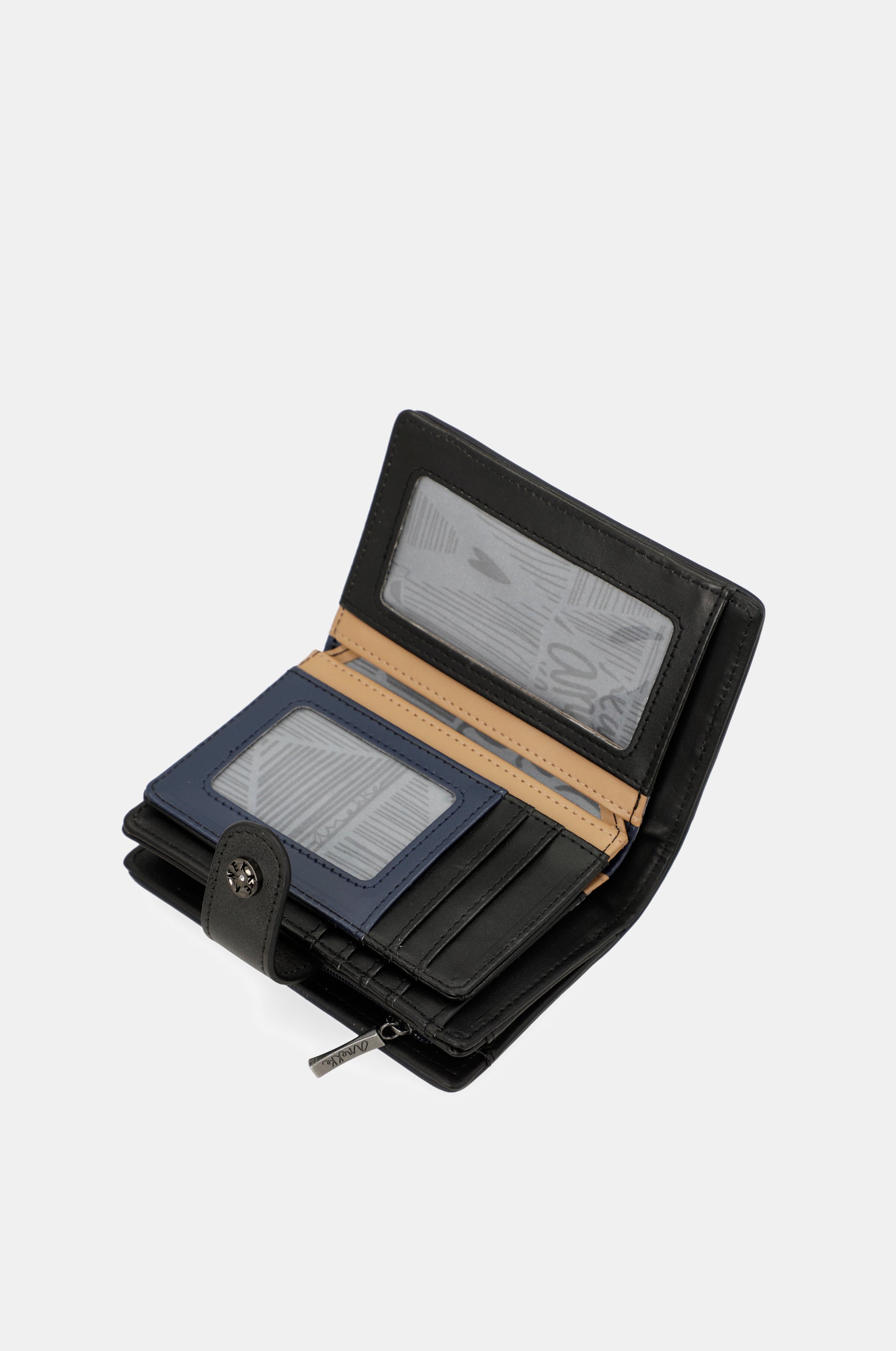 Portafoglio RFID piccolo blu navy Studio