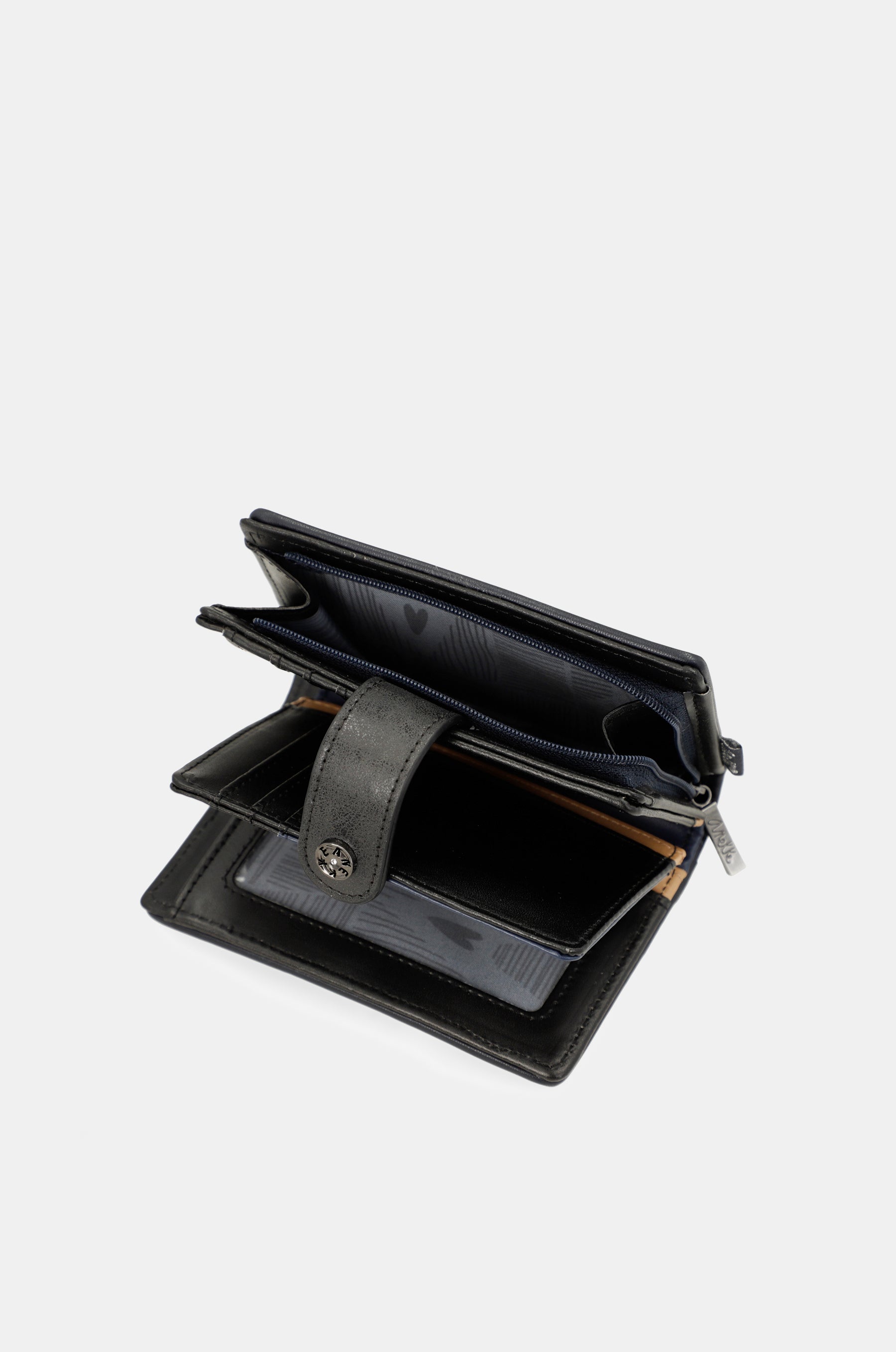 Portafoglio RFID piccolo blu navy Studio