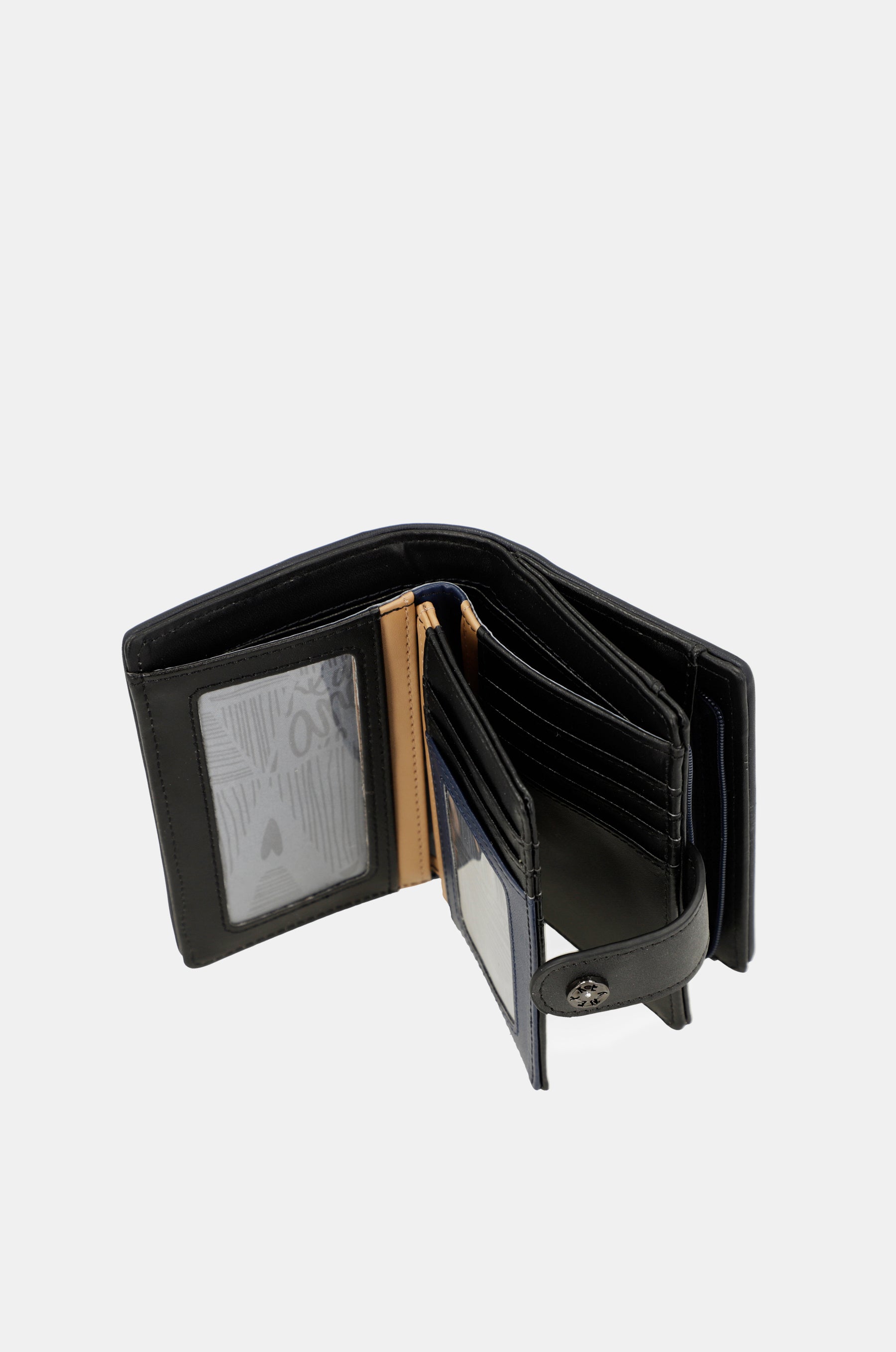 Portafoglio RFID piccolo blu navy Studio