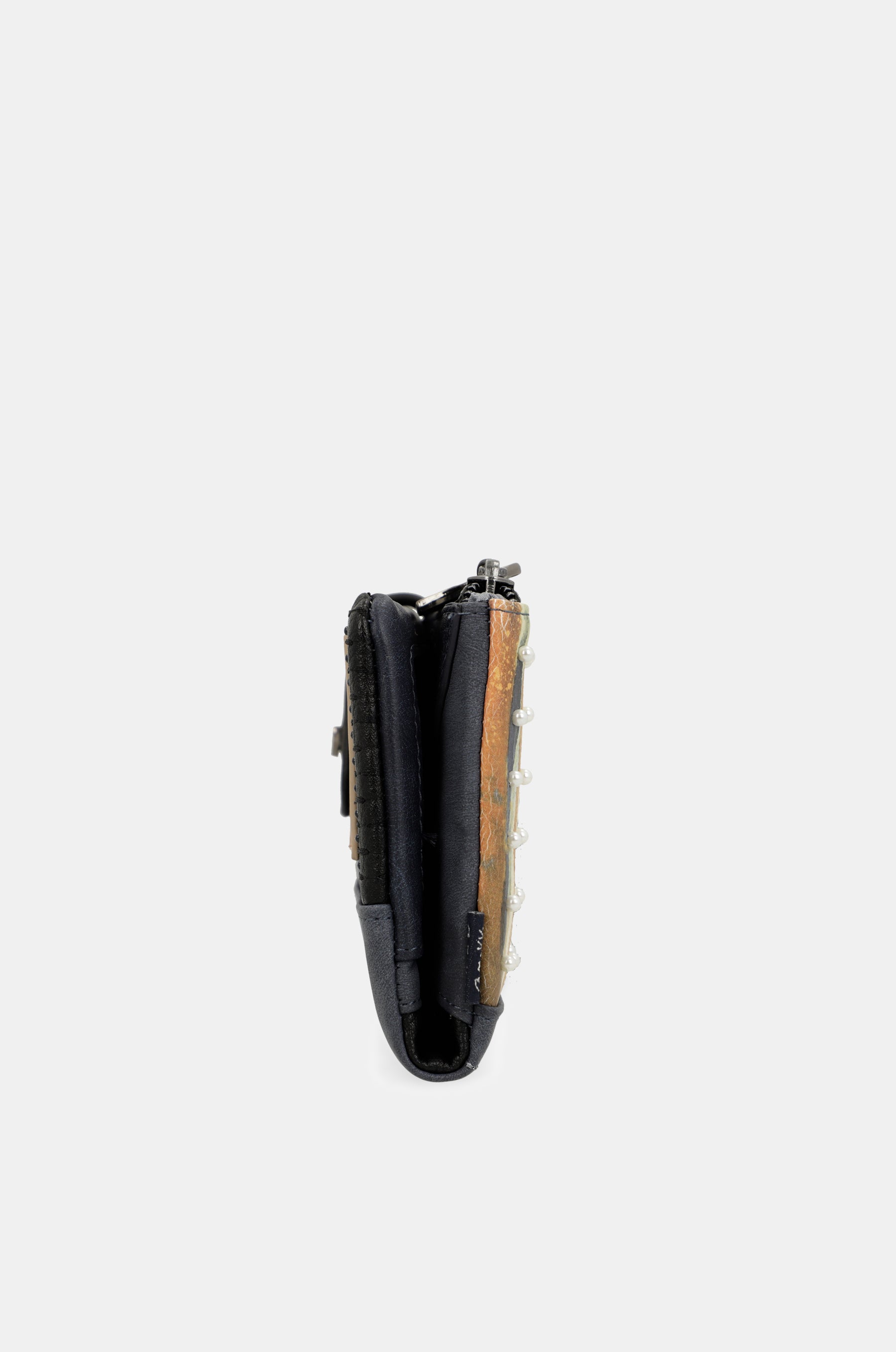 Portafoglio RFID flessibile grande blu navy Studio