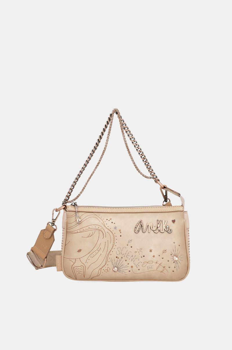 Borsa baguette color nudo da studio