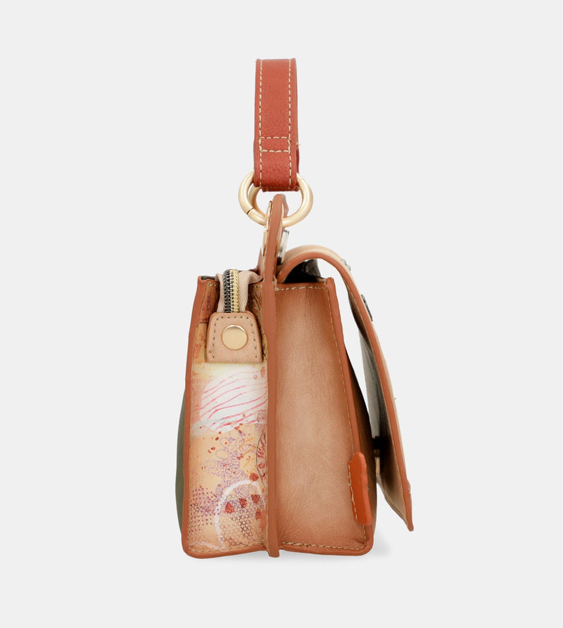 Mini borsa cammello Peace &amp; Love