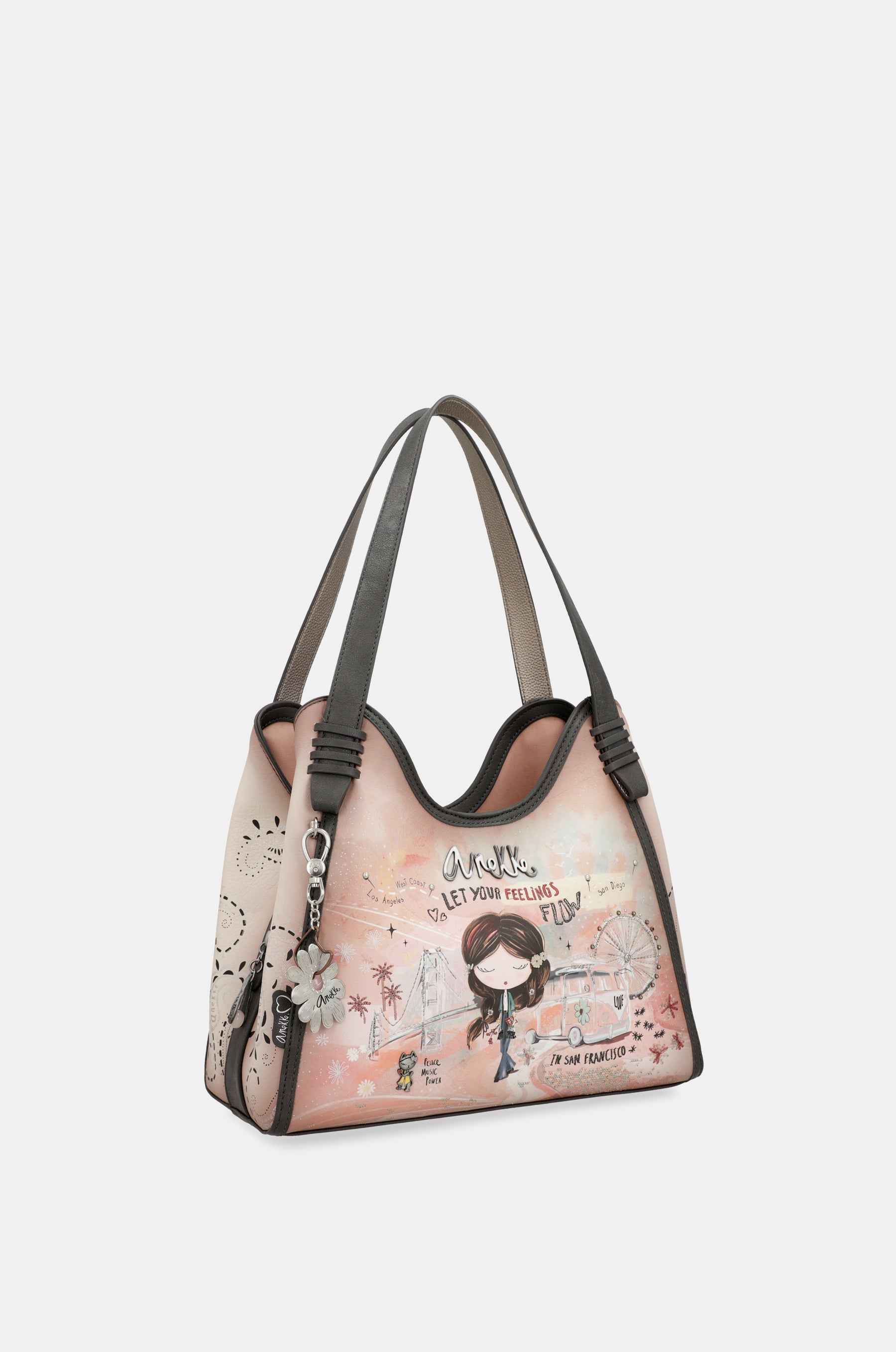 Borsa a tracolla rosa Peace &amp; Love