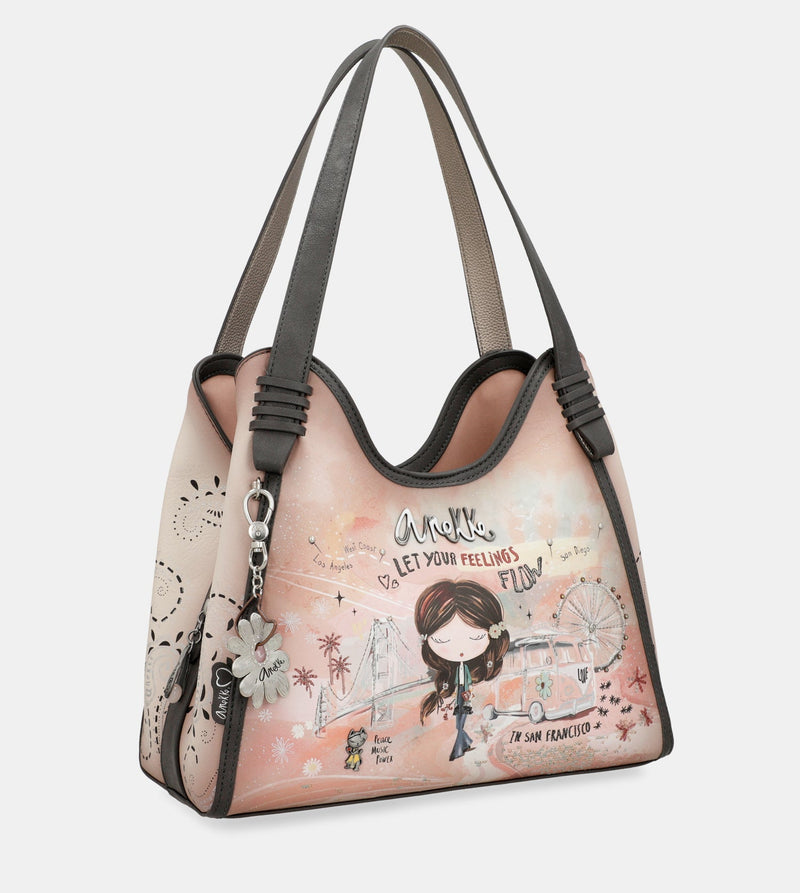 Borsa a tracolla rosa Peace &amp; Love