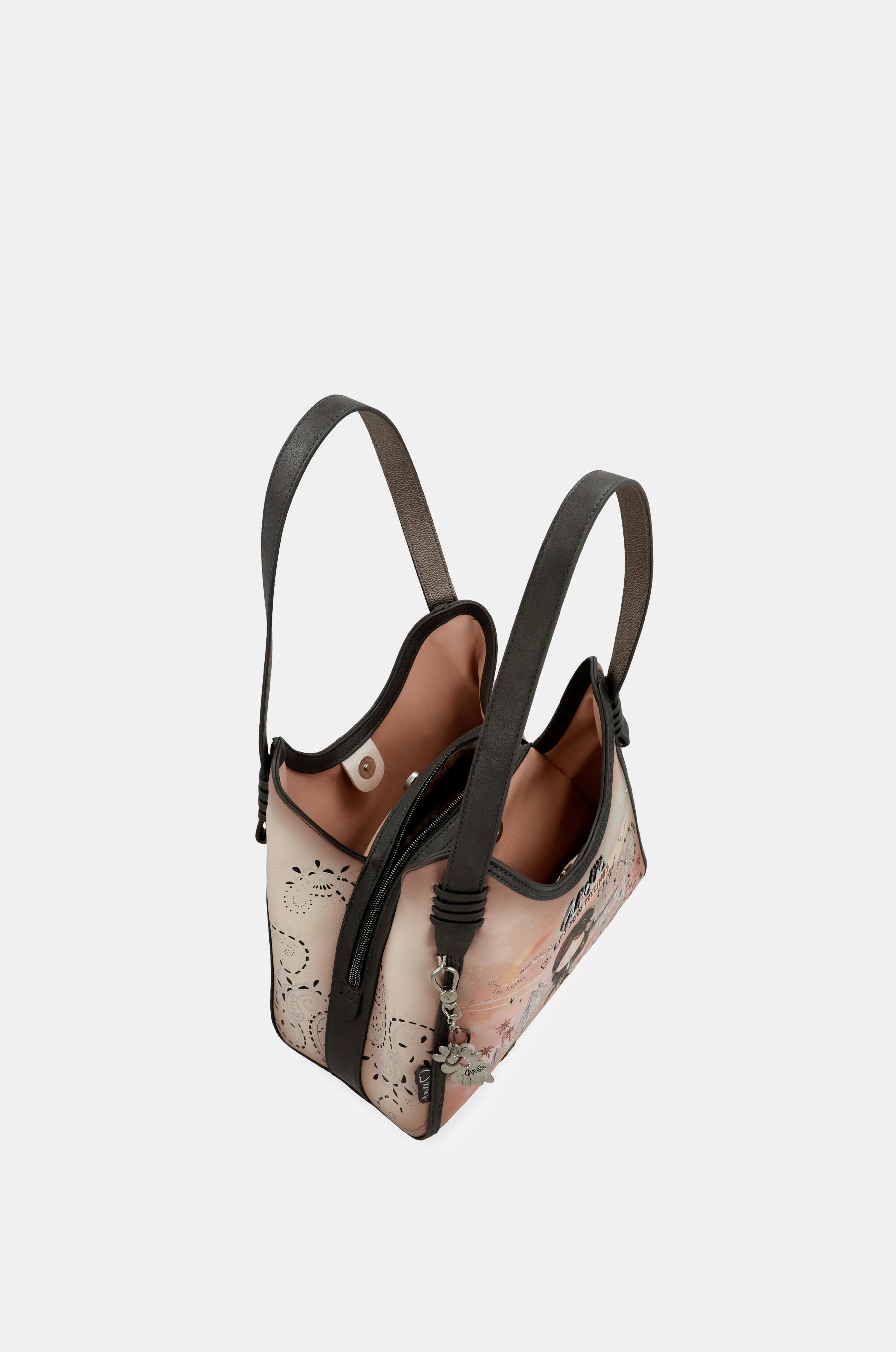 Borsa a tracolla rosa Peace &amp; Love