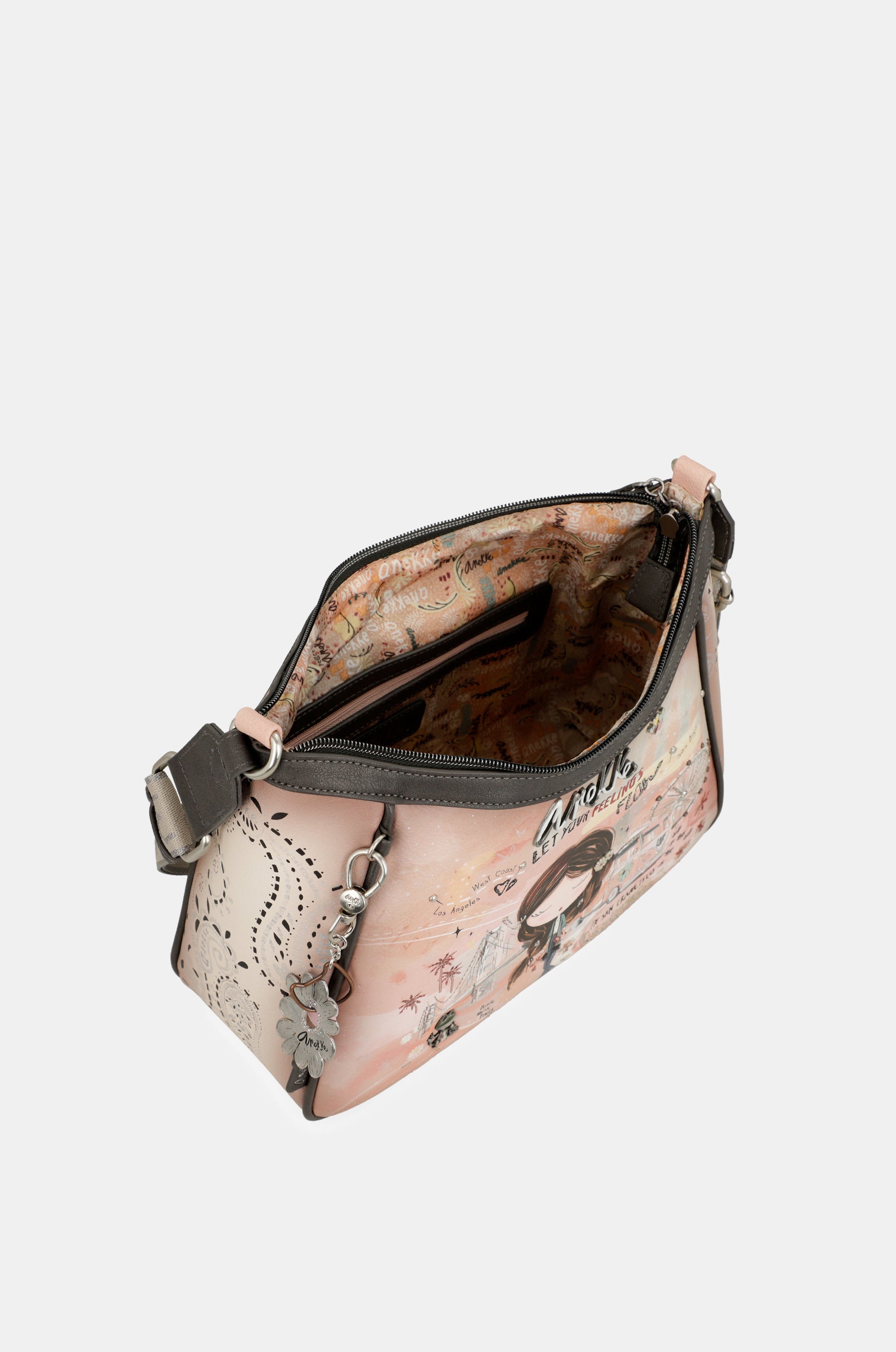 Borsa a tracolla rosa Peace &amp; Love