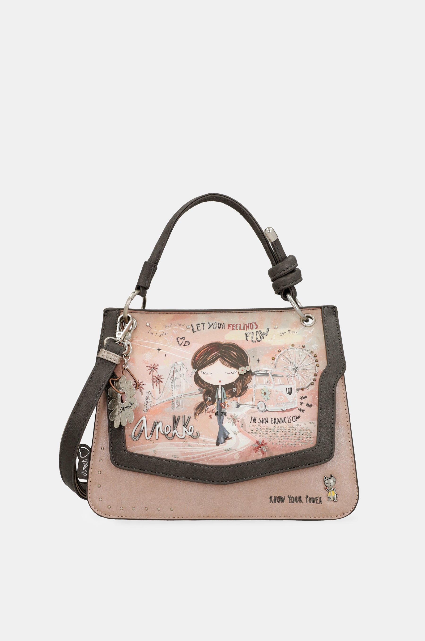Borsa con patta rosa Peace &amp; Love