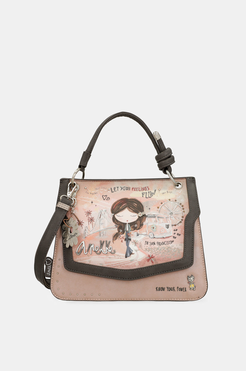Borsa con patta rosa Peace &amp; Love