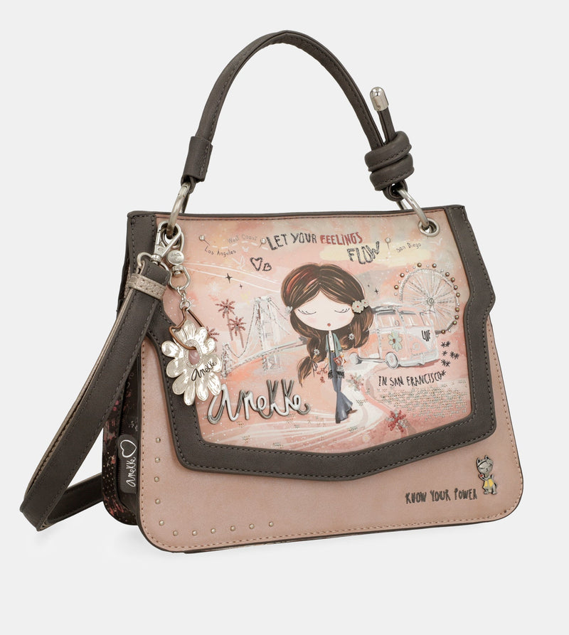 Borsa con patta rosa Peace &amp; Love