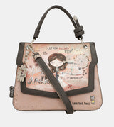 Borsa con patta rosa Peace &amp; Love