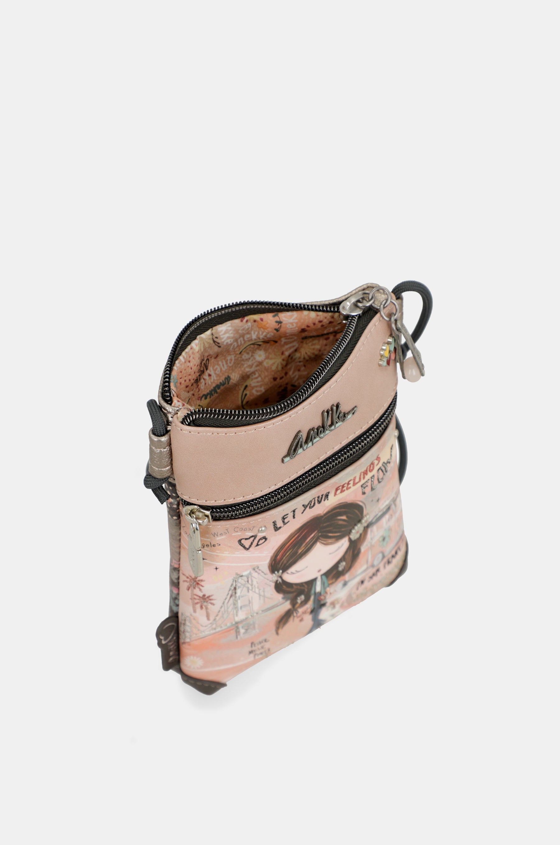 Borsa a tracolla rosa Peace &amp; Love
