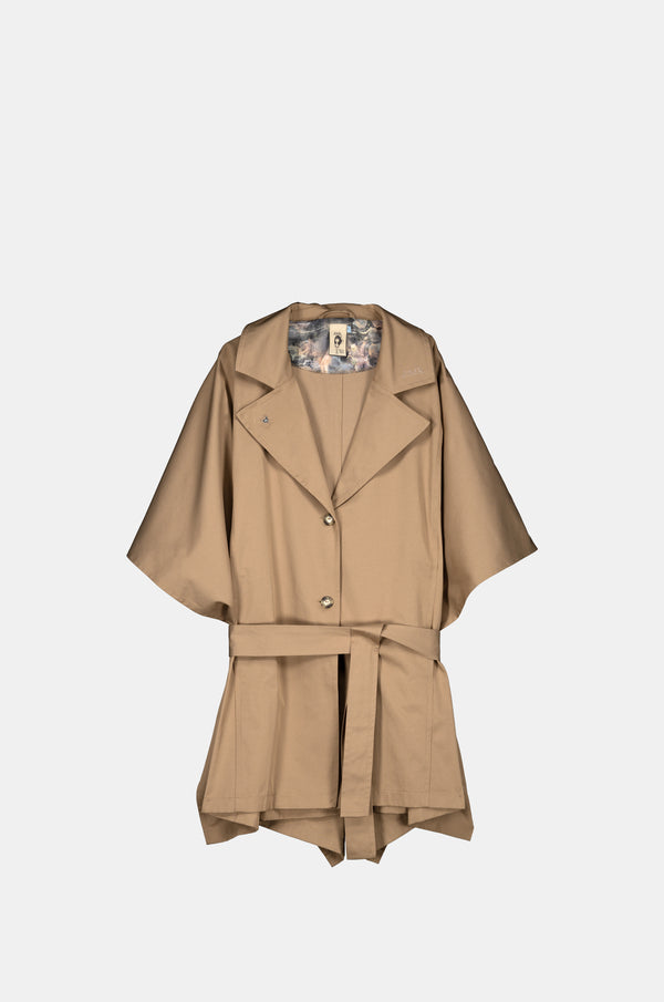 Trench in stile mantella beige