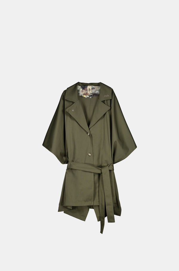 Trench in stile mantella verde