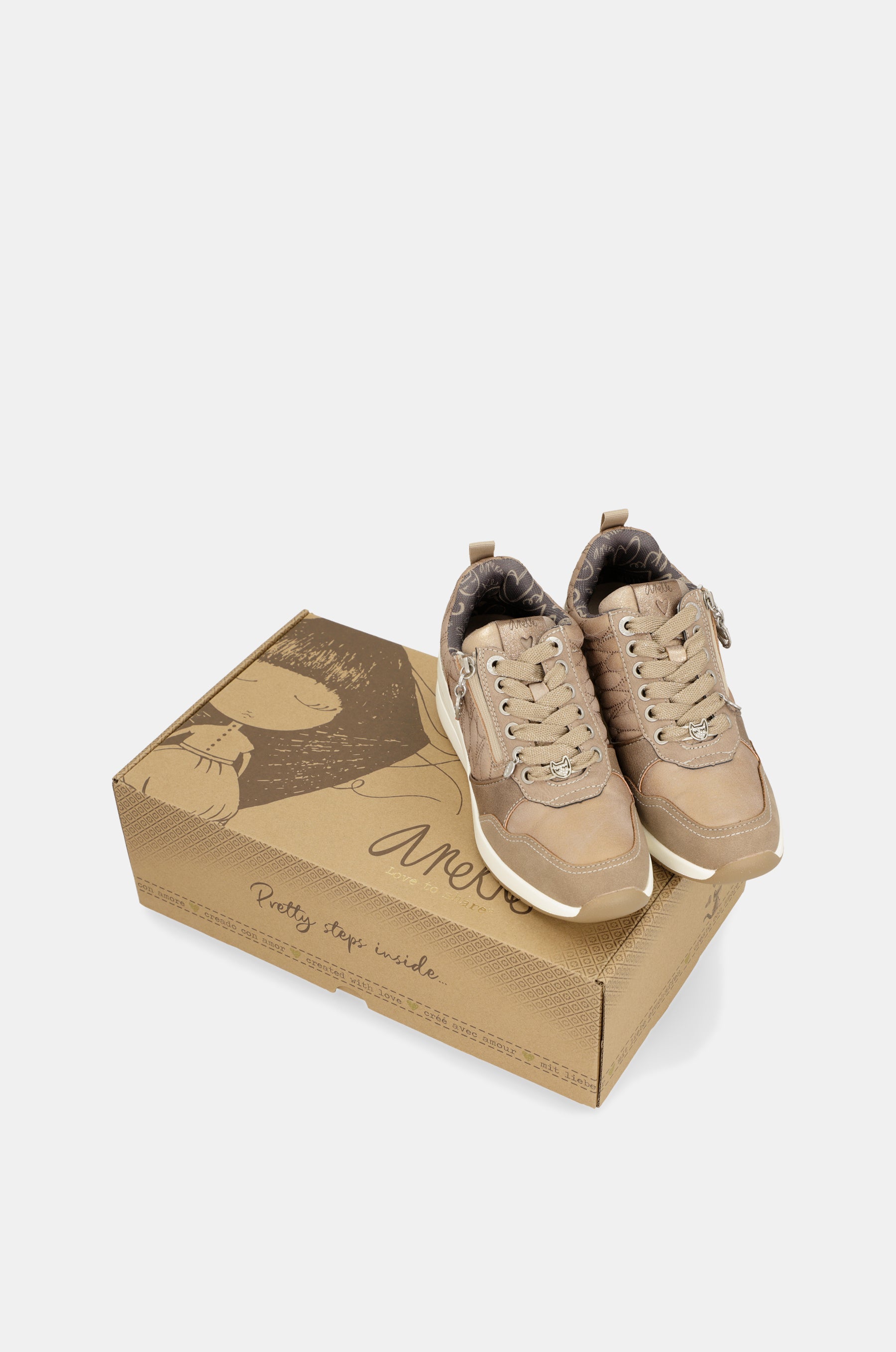 Sneakers con zeppa marrone Dreams