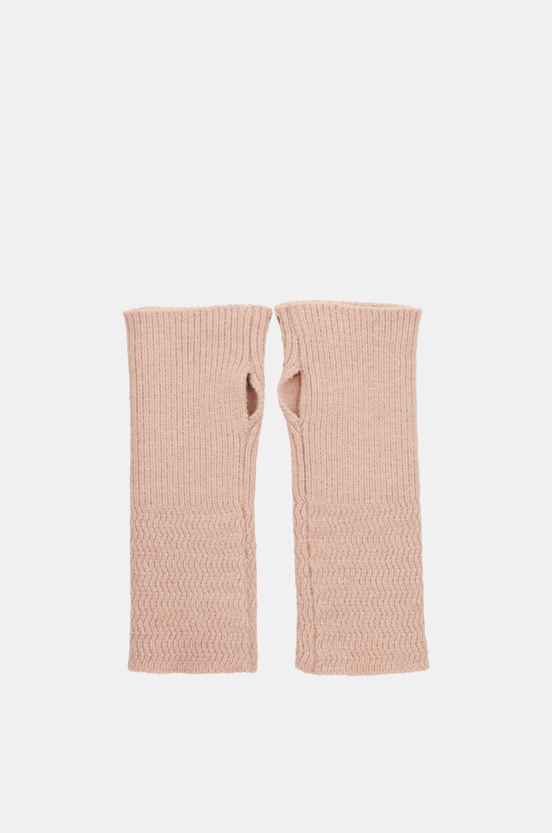 Guanti in maglia beige