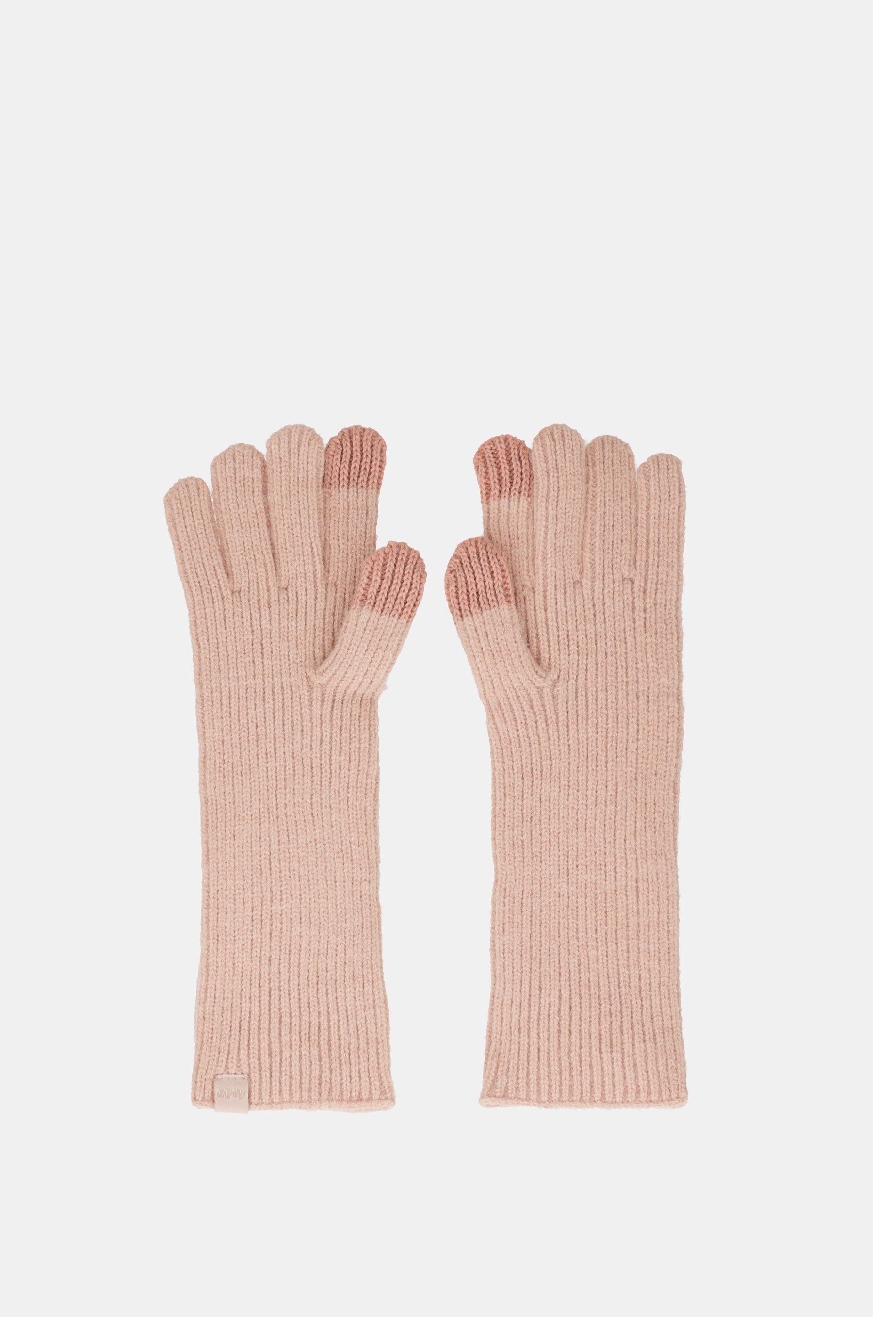 Guanti in maglia beige