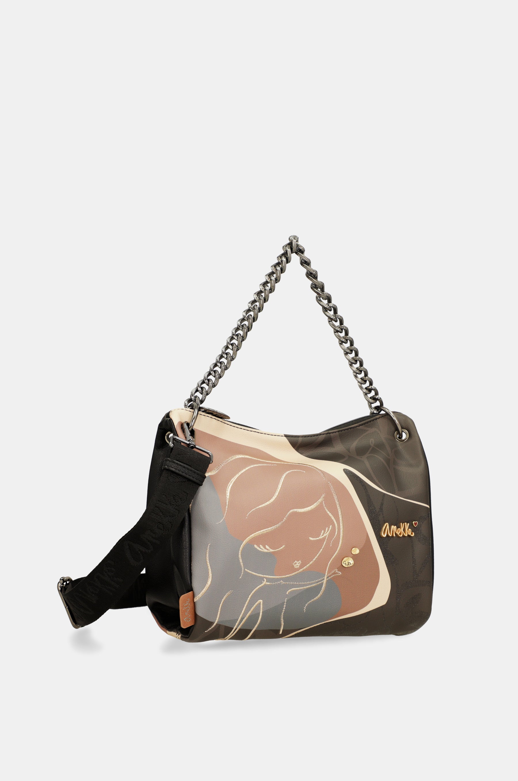 Borsa a tracolla Heartbeat con manico in metallo