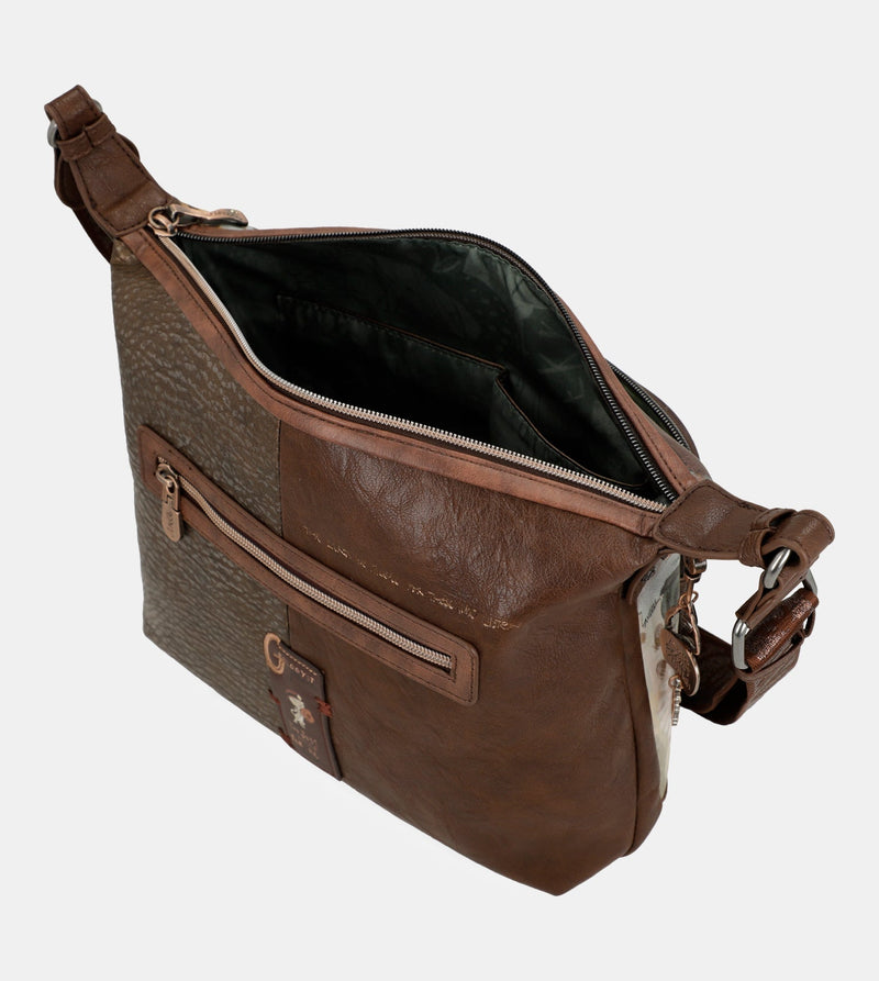 Borsa a tracolla grande Outer con tasche