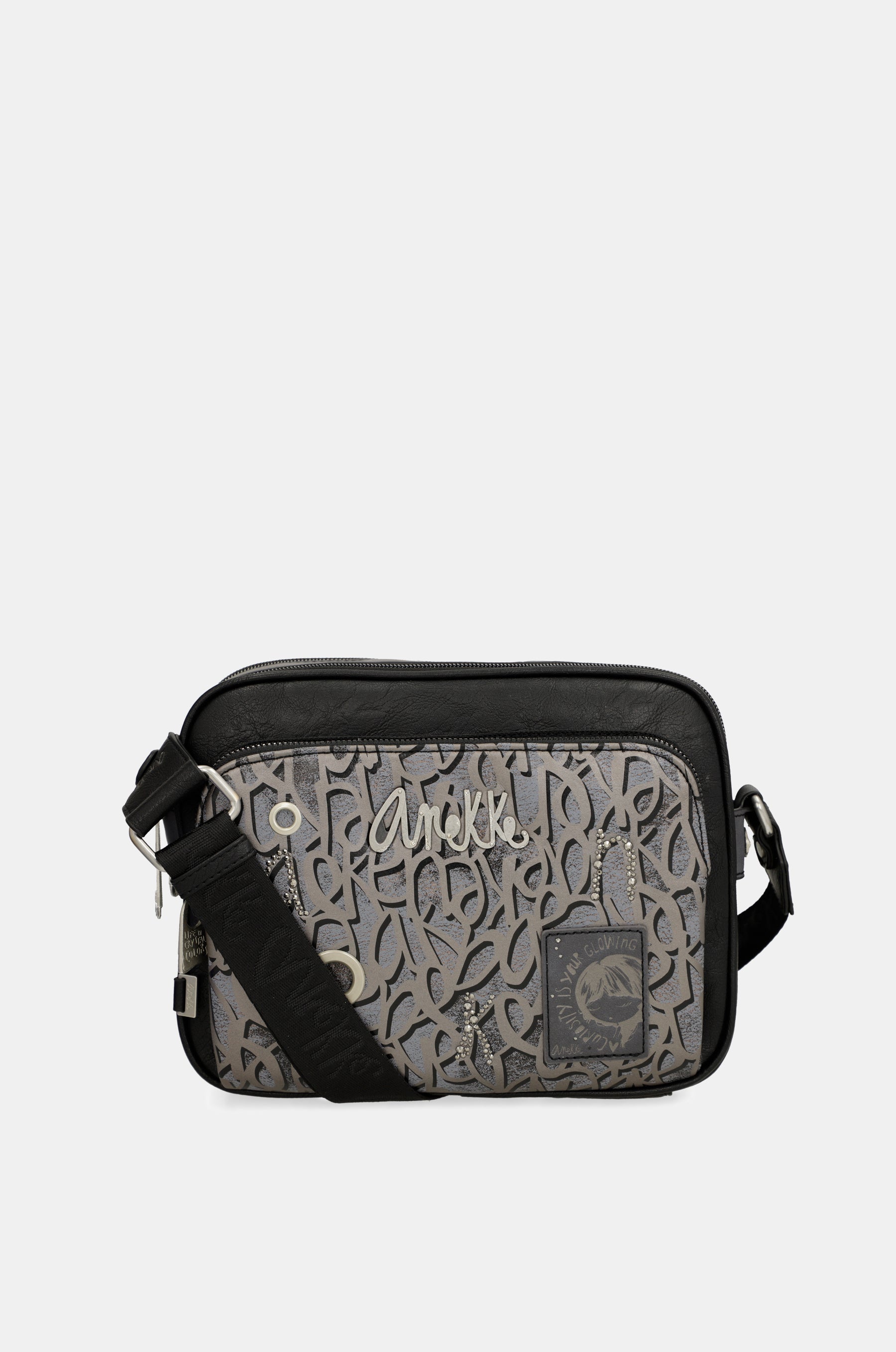 Borsa a tracolla media Crust con tasche