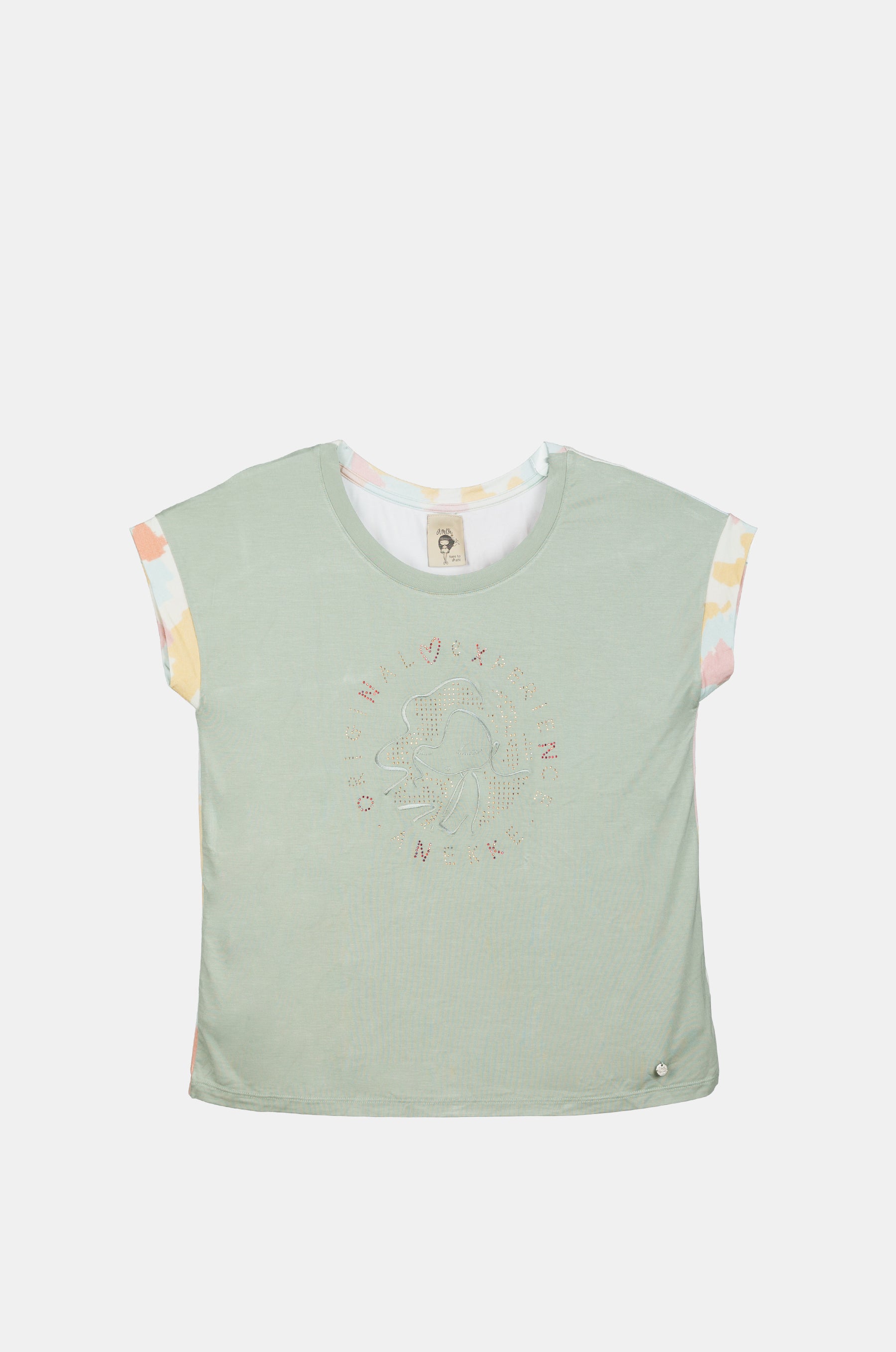 T-shirt verde a maniche corte Memories