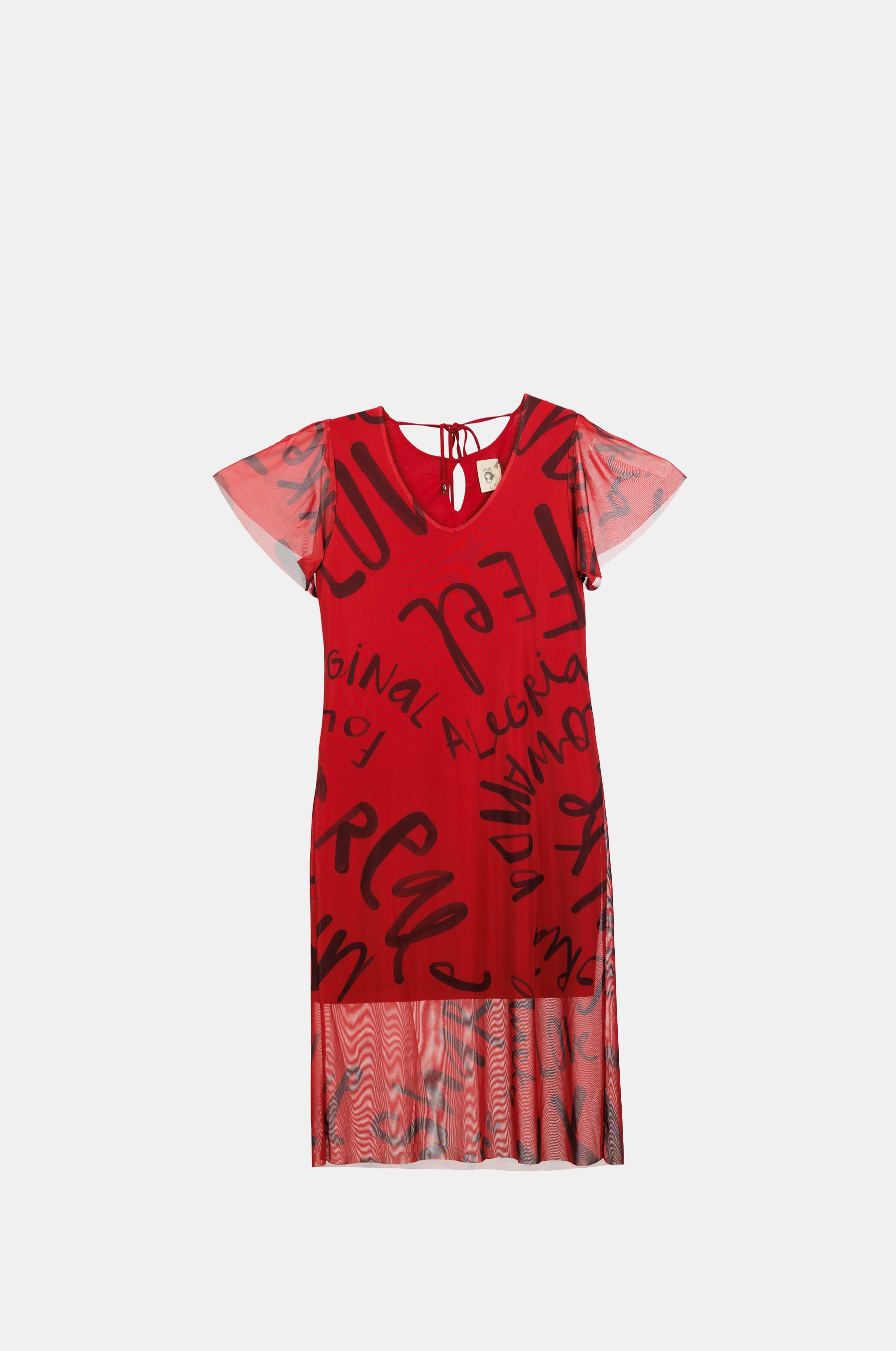 Vestito rosso a maniche corte