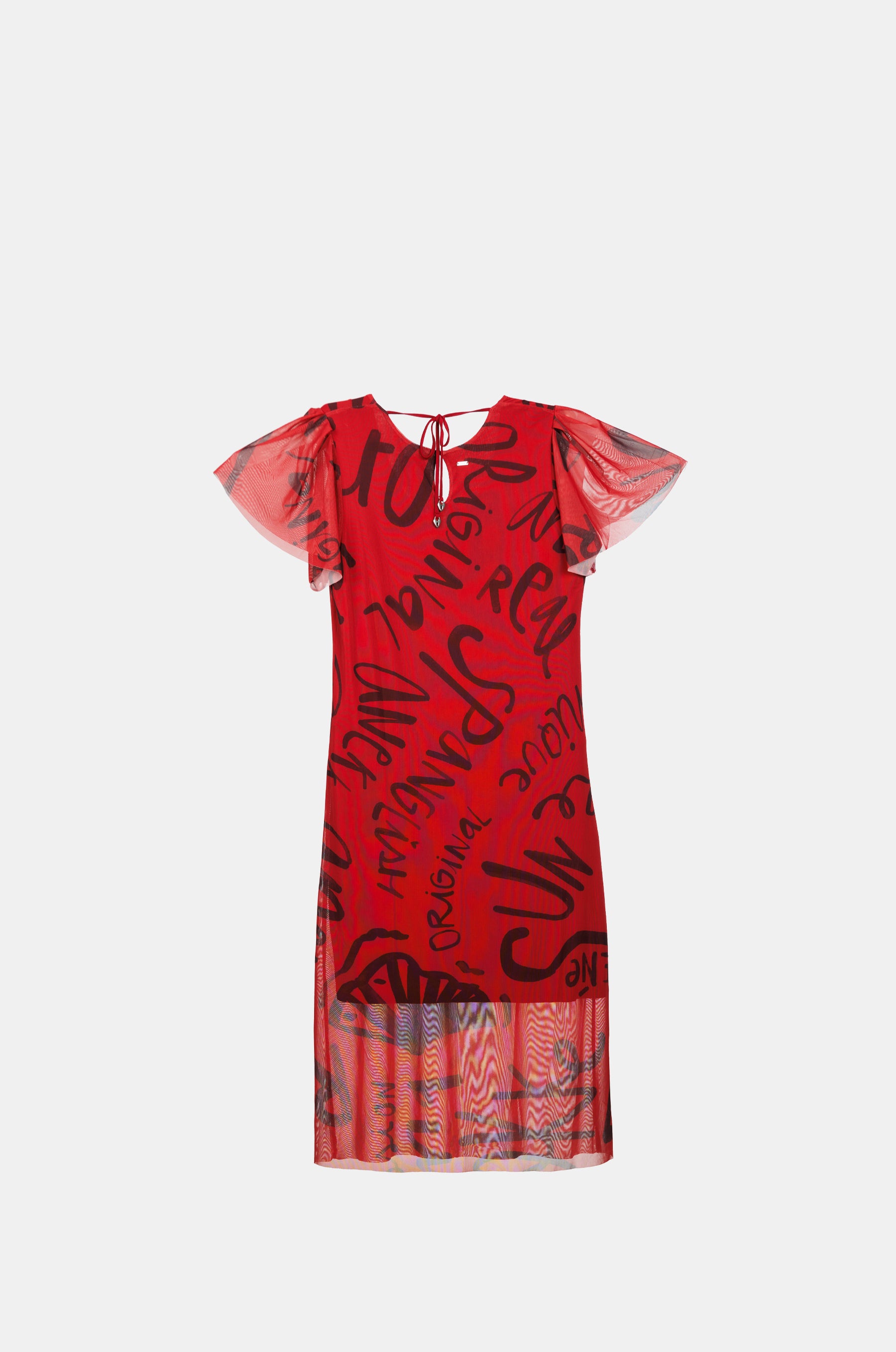 Vestito rosso a maniche corte
