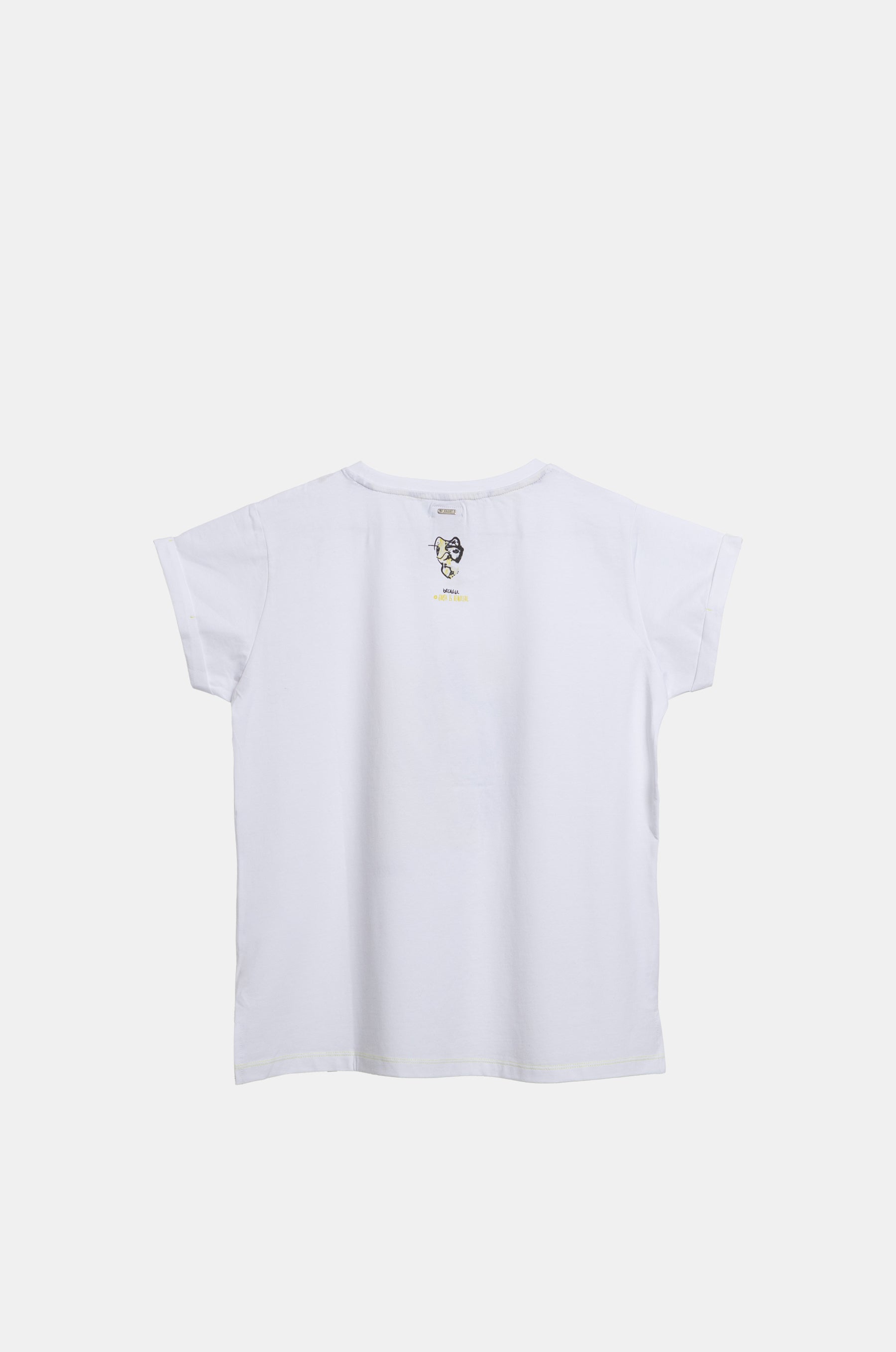 T-shirt bianca e dorata a maniche corte Anekke