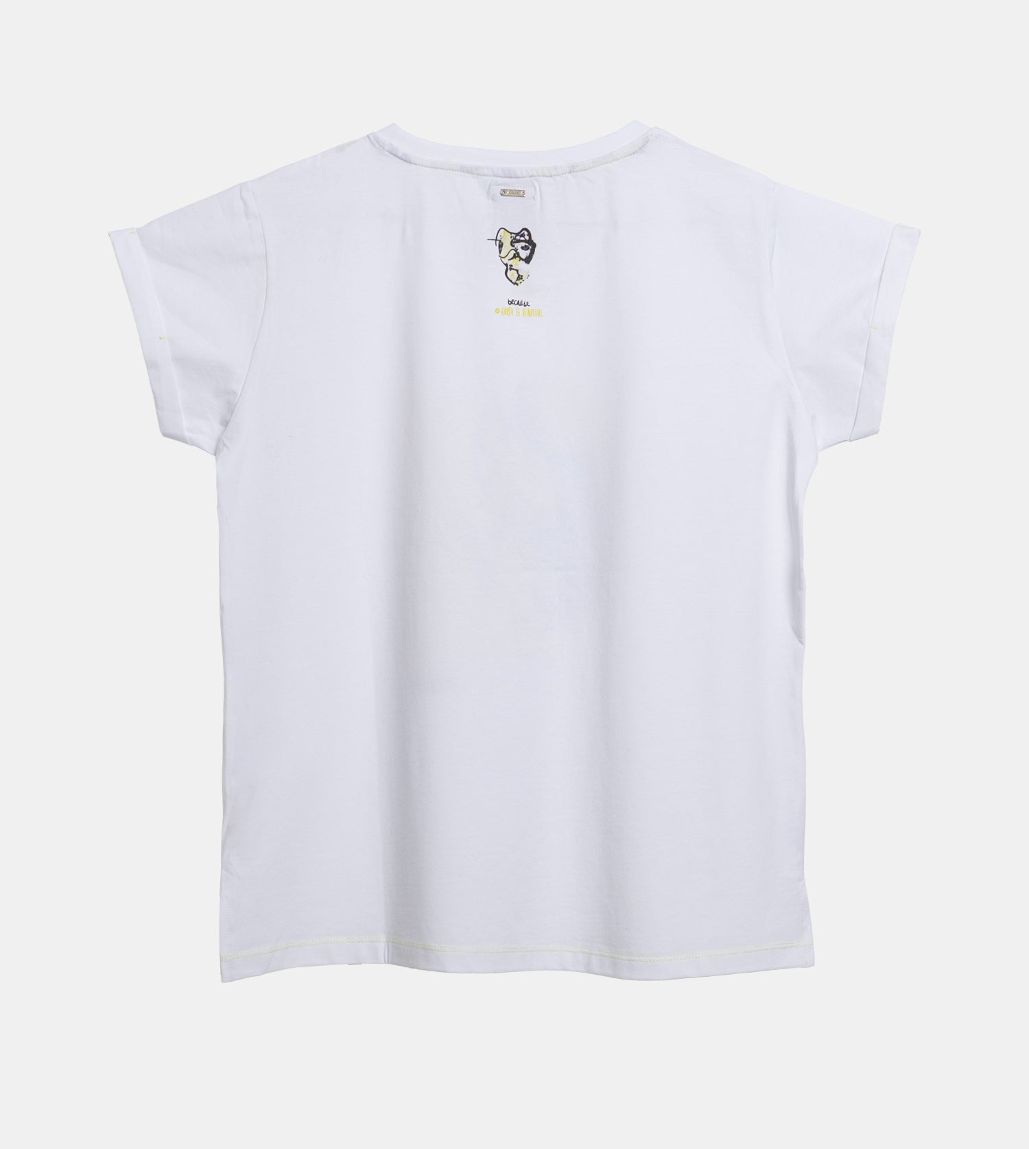 T-shirt bianca e dorata a maniche corte Anekke