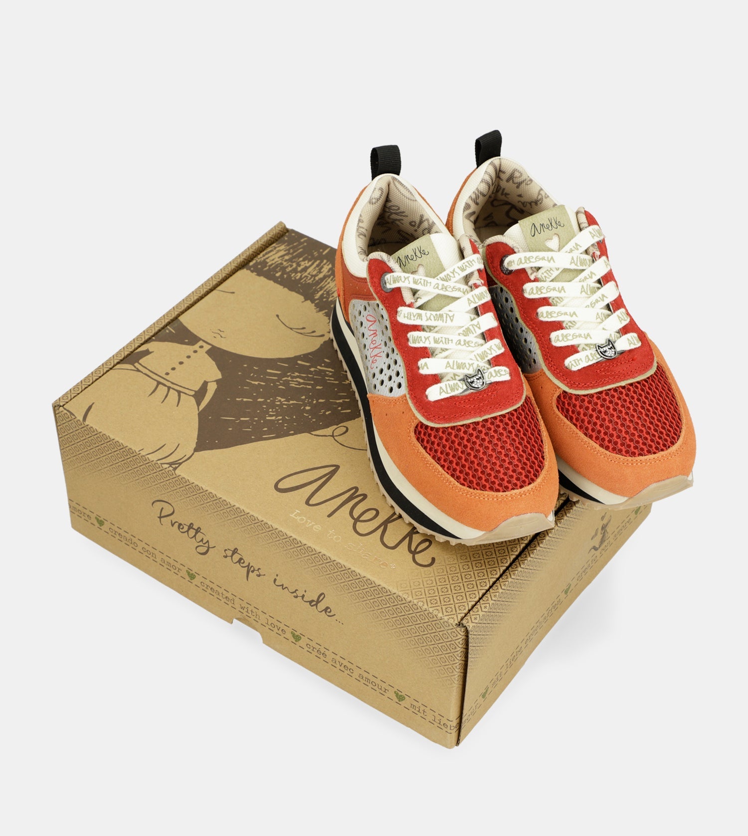 Sneakers piattaforma rossa