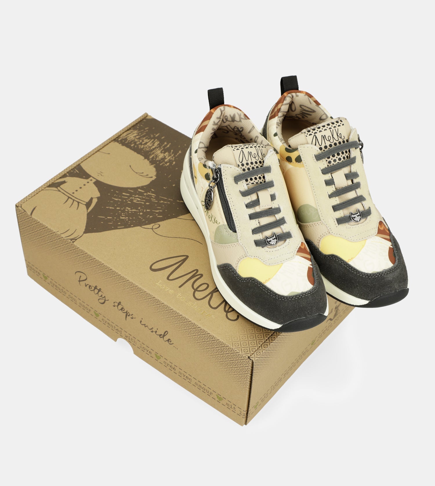 Sneakers a cuneo multicolore