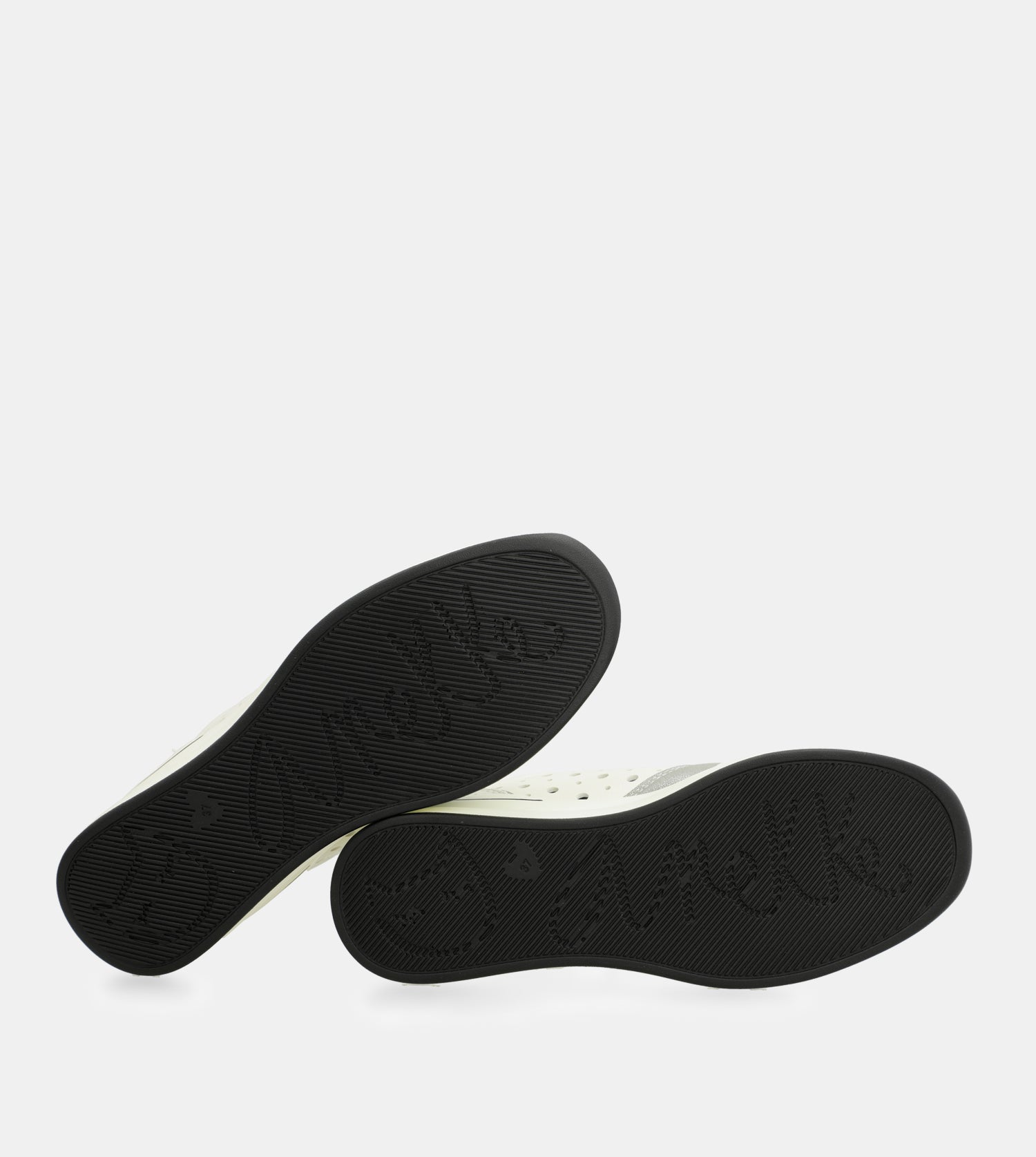 Sneakers bianche a forma di cuneo con pois