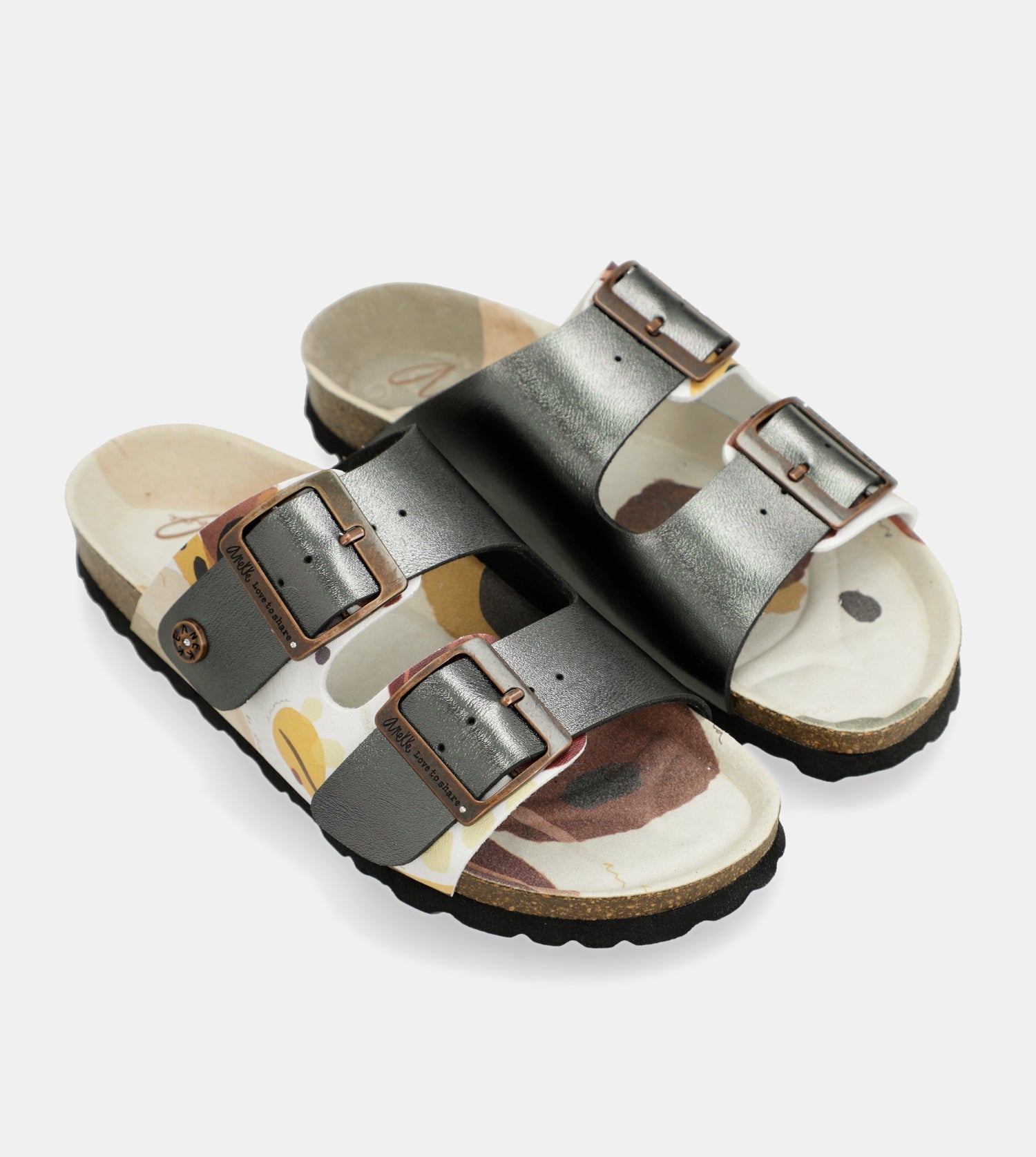 Sandali bio multicolore neri