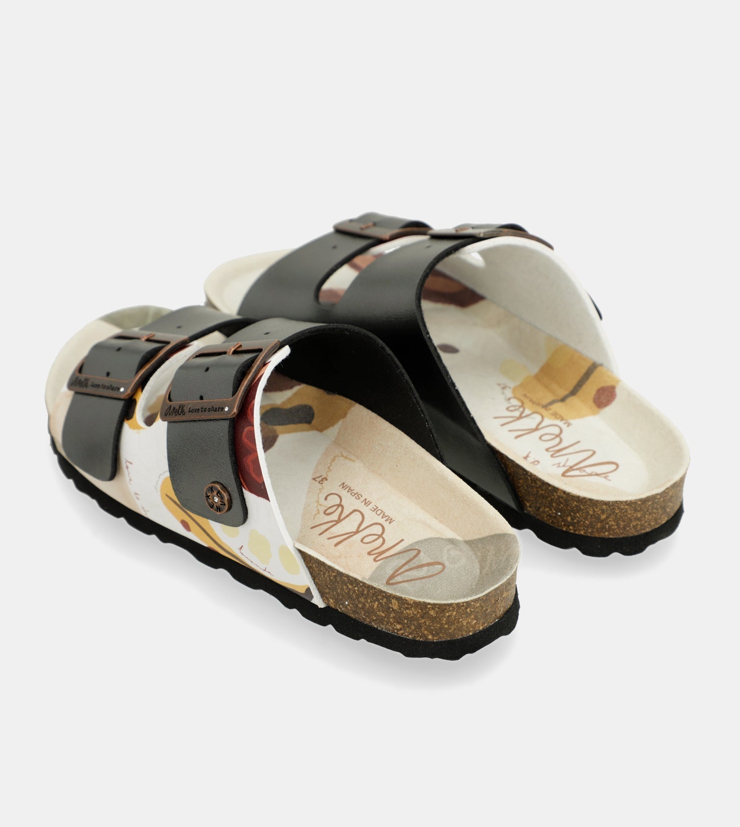 Sandali bio multicolore neri