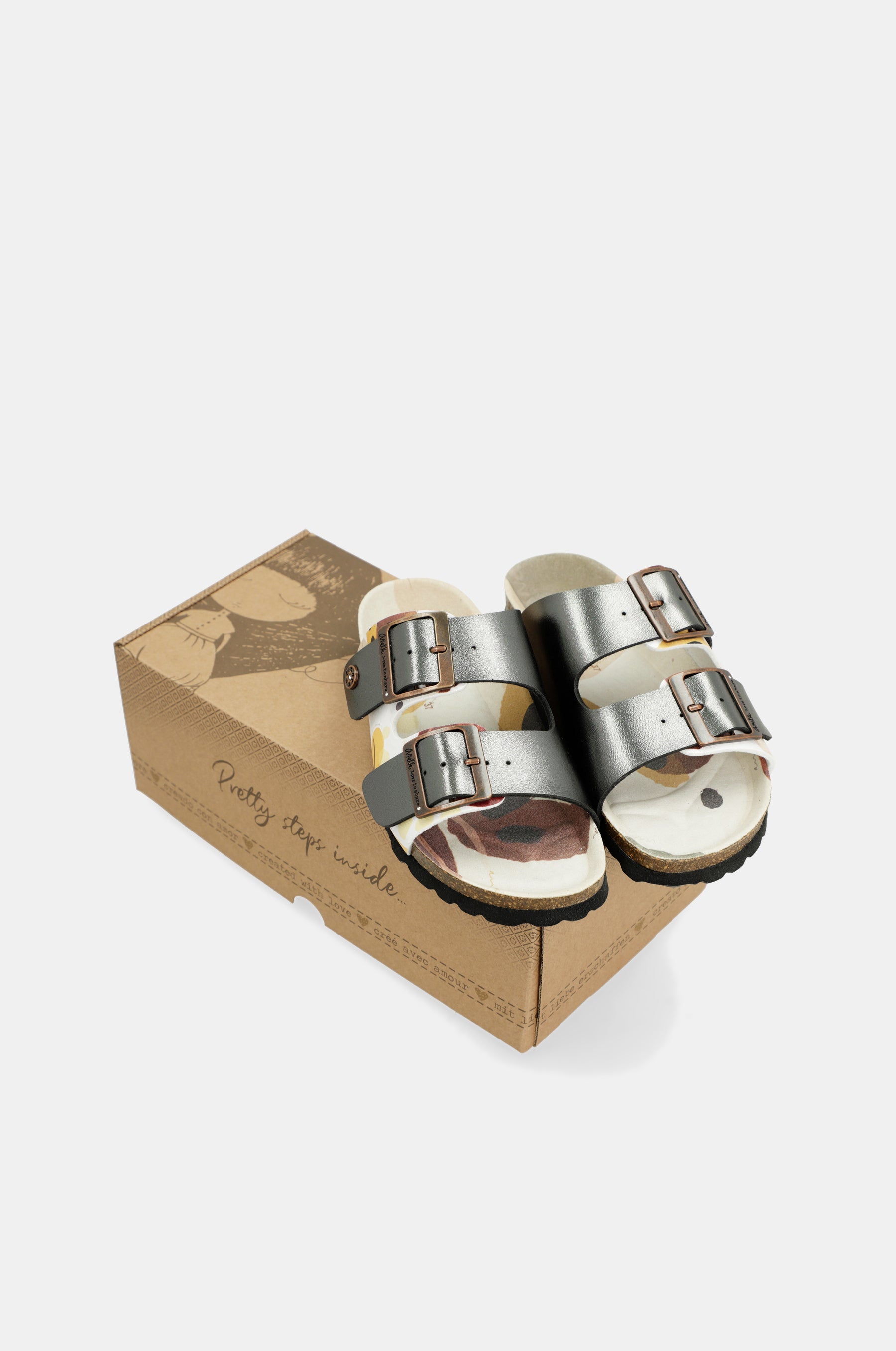 Sandali bio multicolore neri