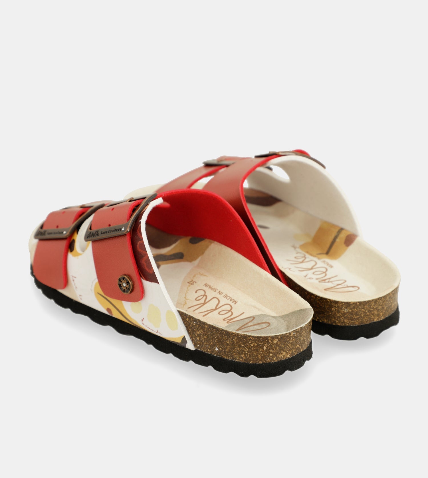 Sandali bio multicolore rossi