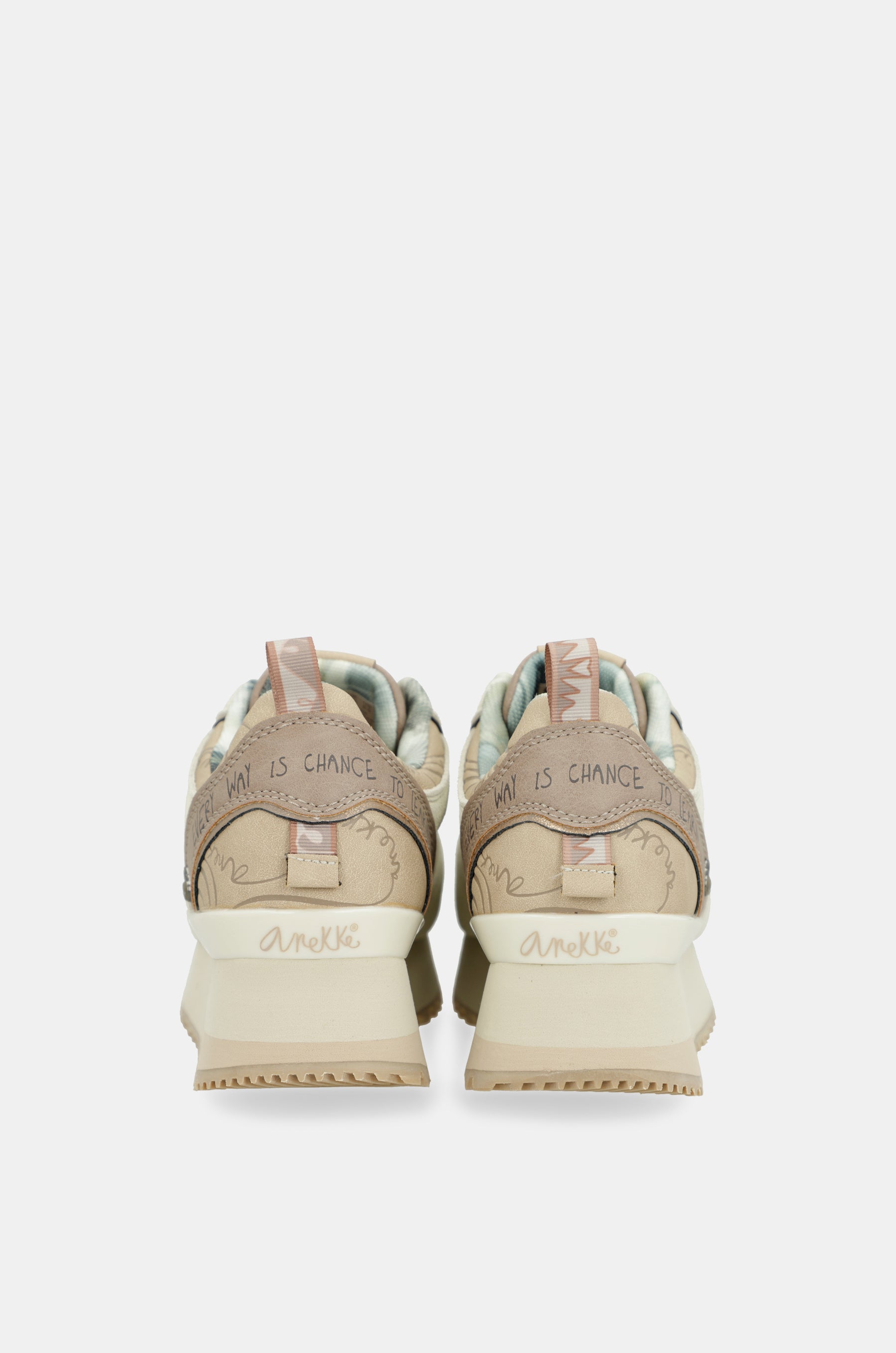 Sneakers piattaforma beige