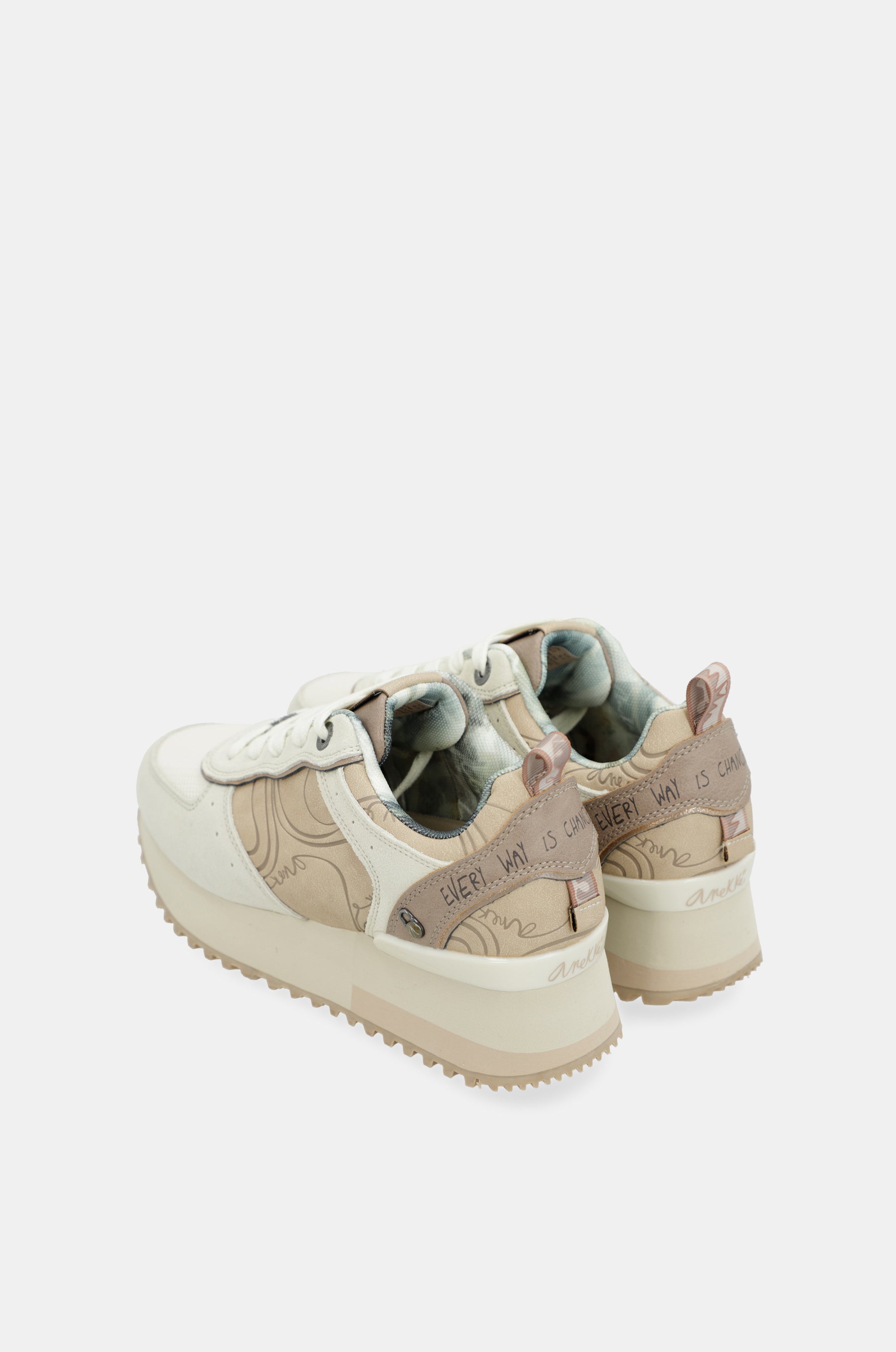 Sneakers piattaforma beige