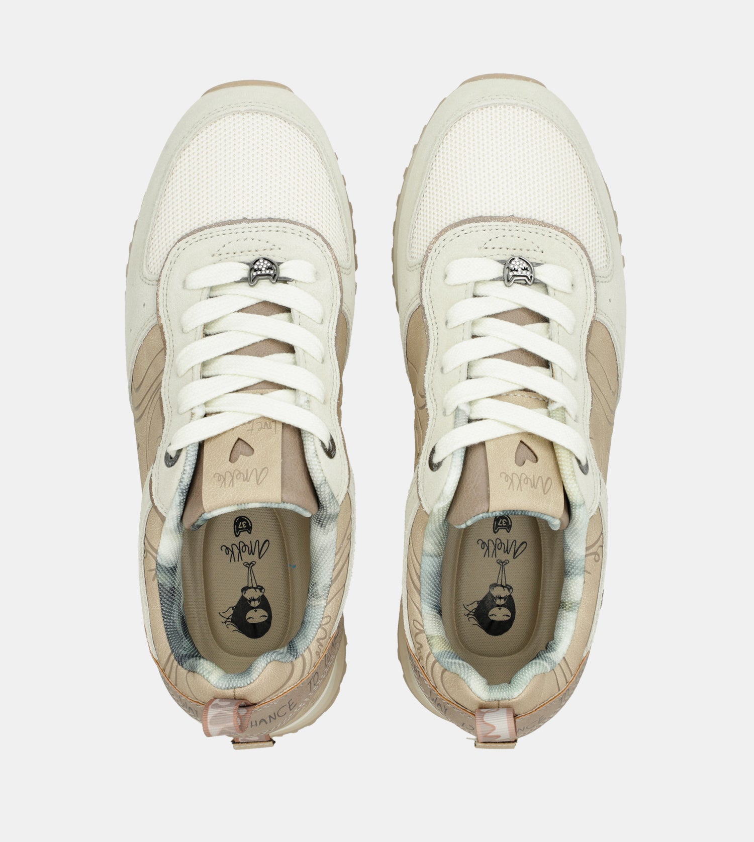 Sneakers piattaforma beige
